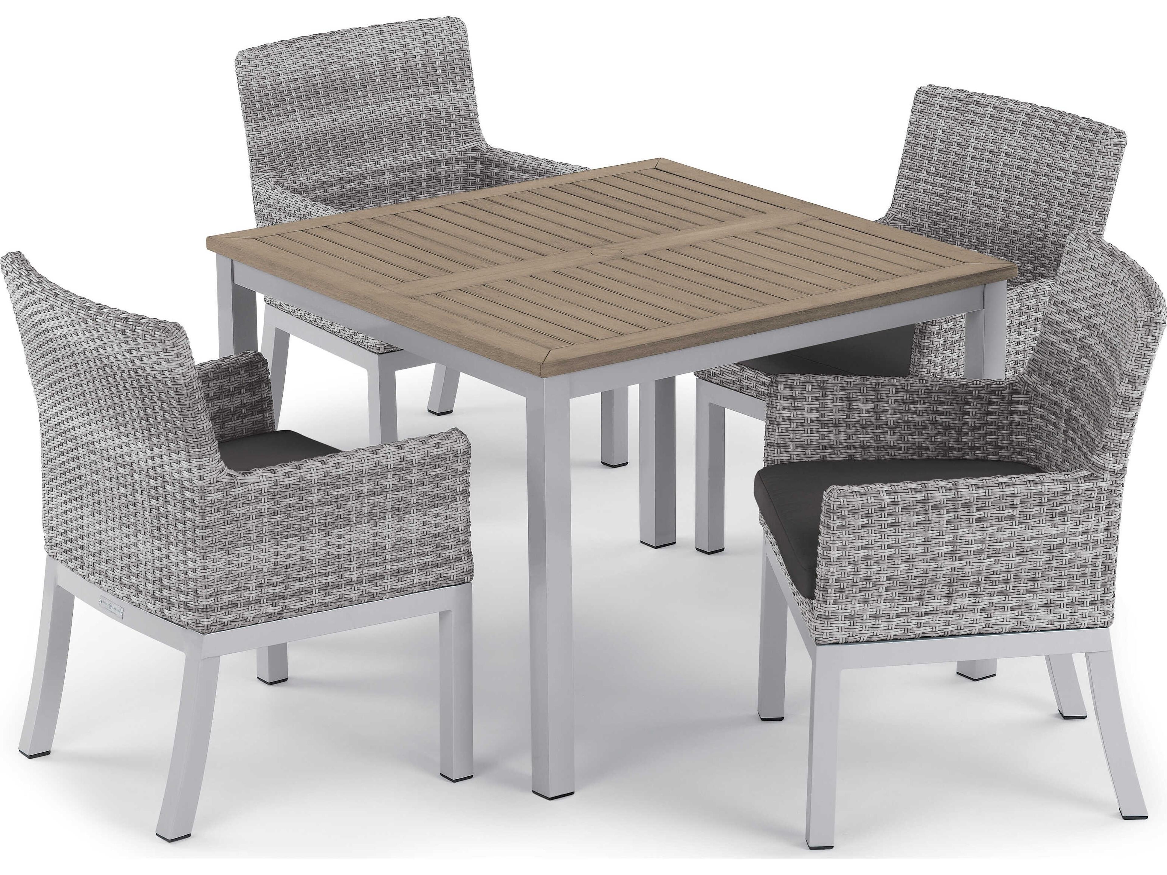 Oxford Garden Argento Aluminum Cushion Dining Chair Set of 2