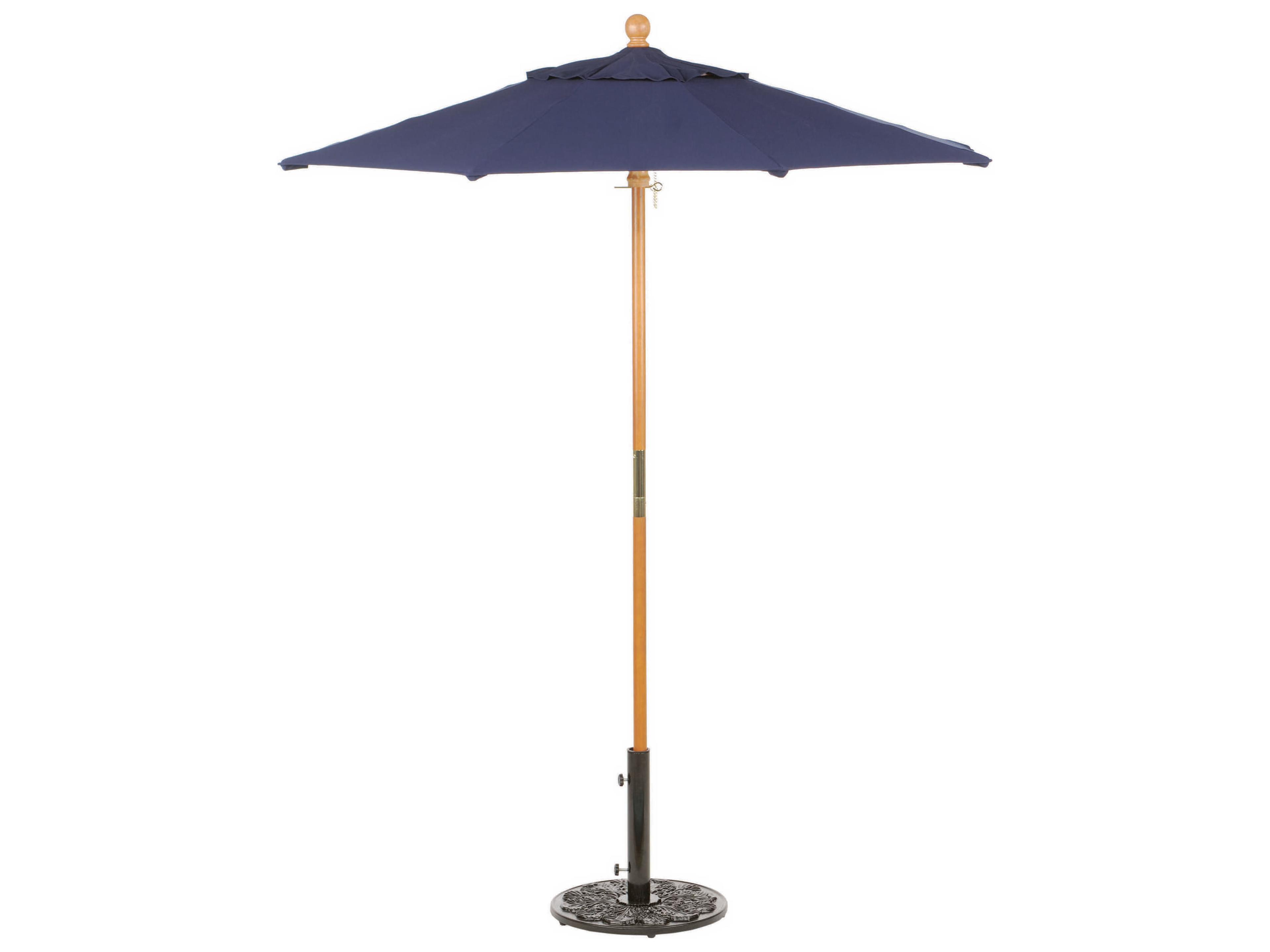 Tropical Hardwood 6 Foot Octagon Market Pulley Lift Outdoor Patio Umbrella
