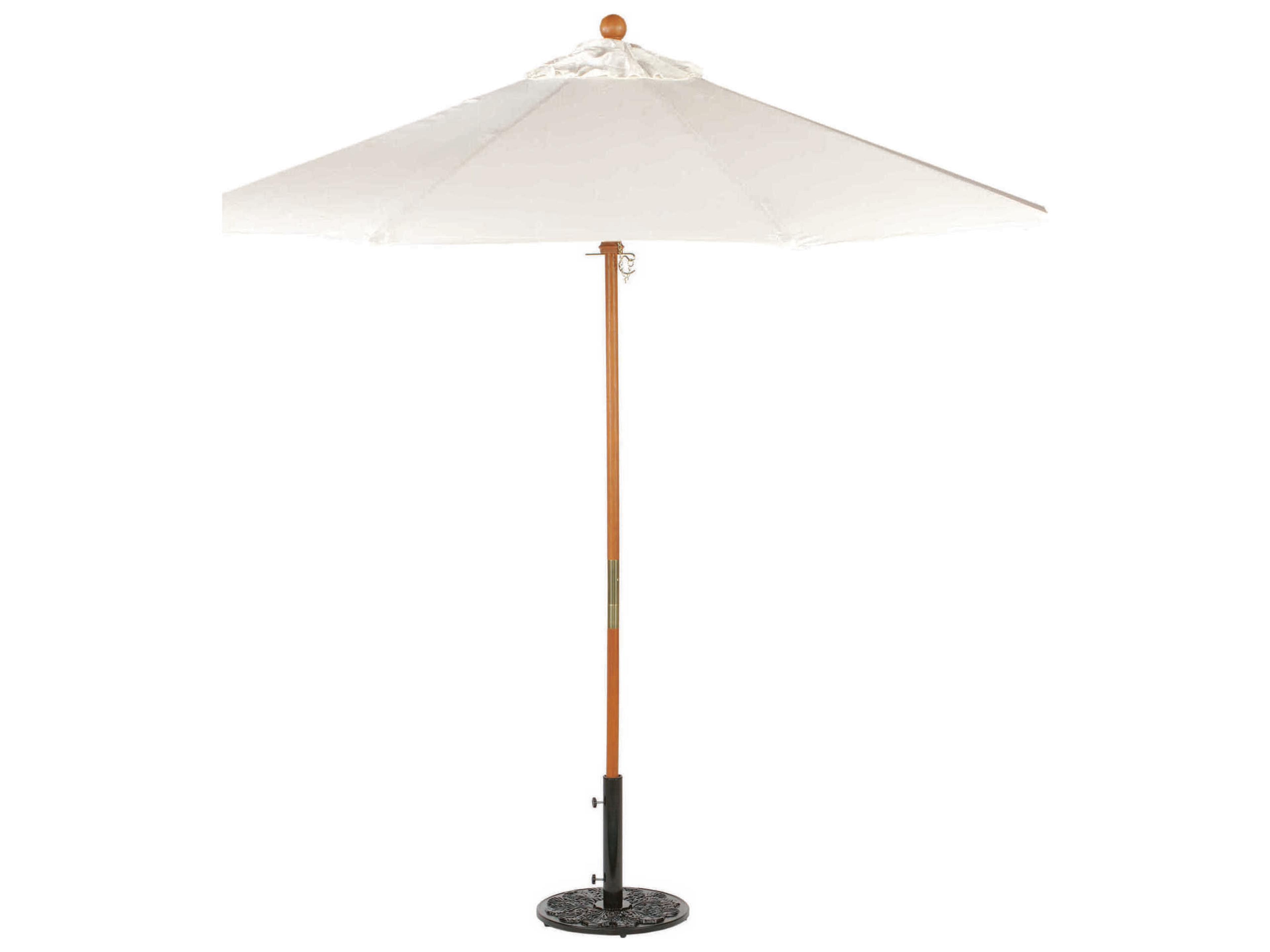 Tropical Hardwood 9 Foot Octagon Market Pulley Lift Patio Umbrella