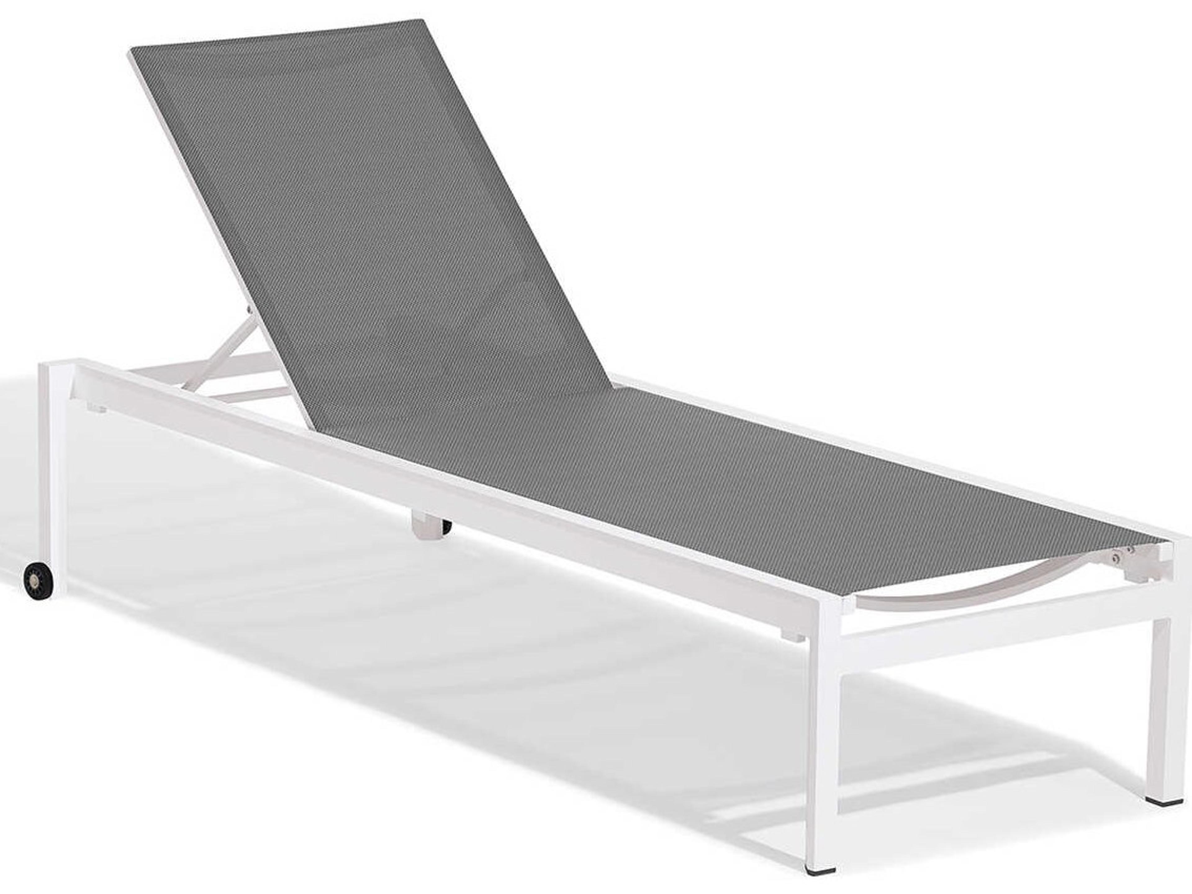 Ven Chalk Titanium Aluminum Sling Chaise Lounge