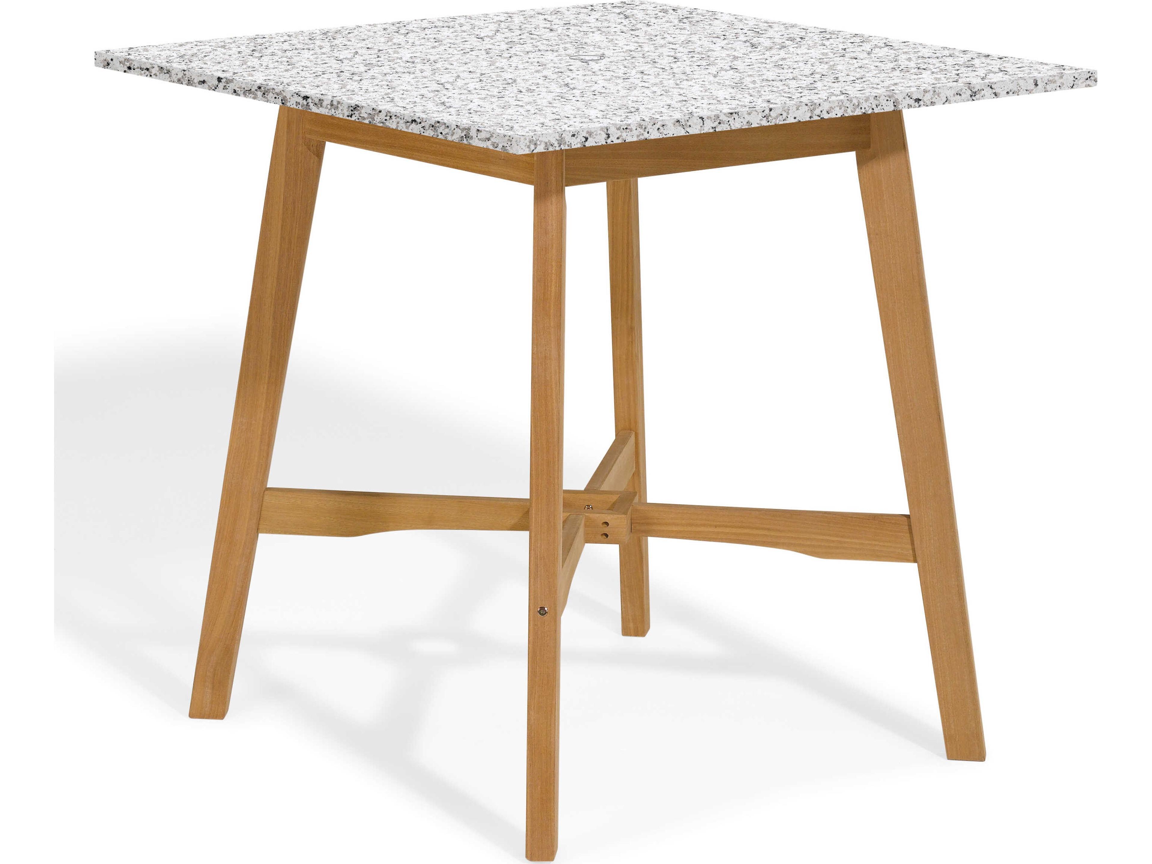 Wexford Ash Natural Wood Square Umbrella Hole Bar Table