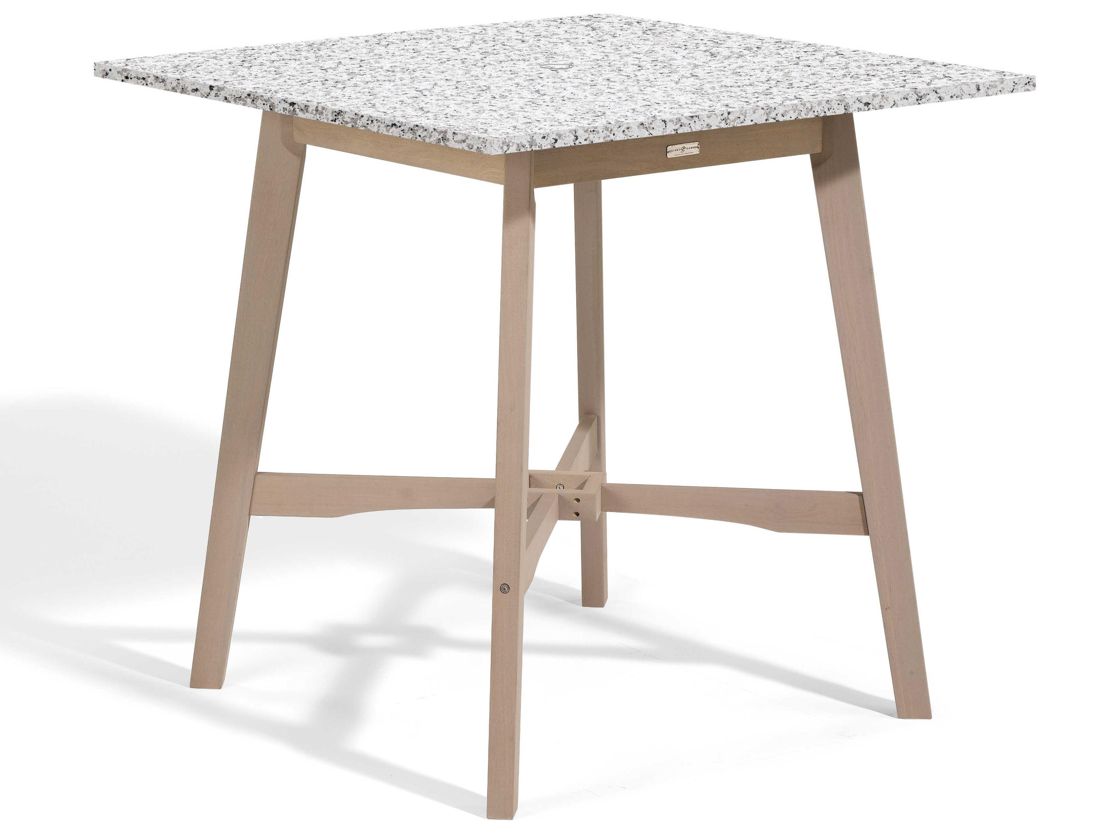 Wexford Ash Grigio Wood Square Umbrella Hole Bar Table
