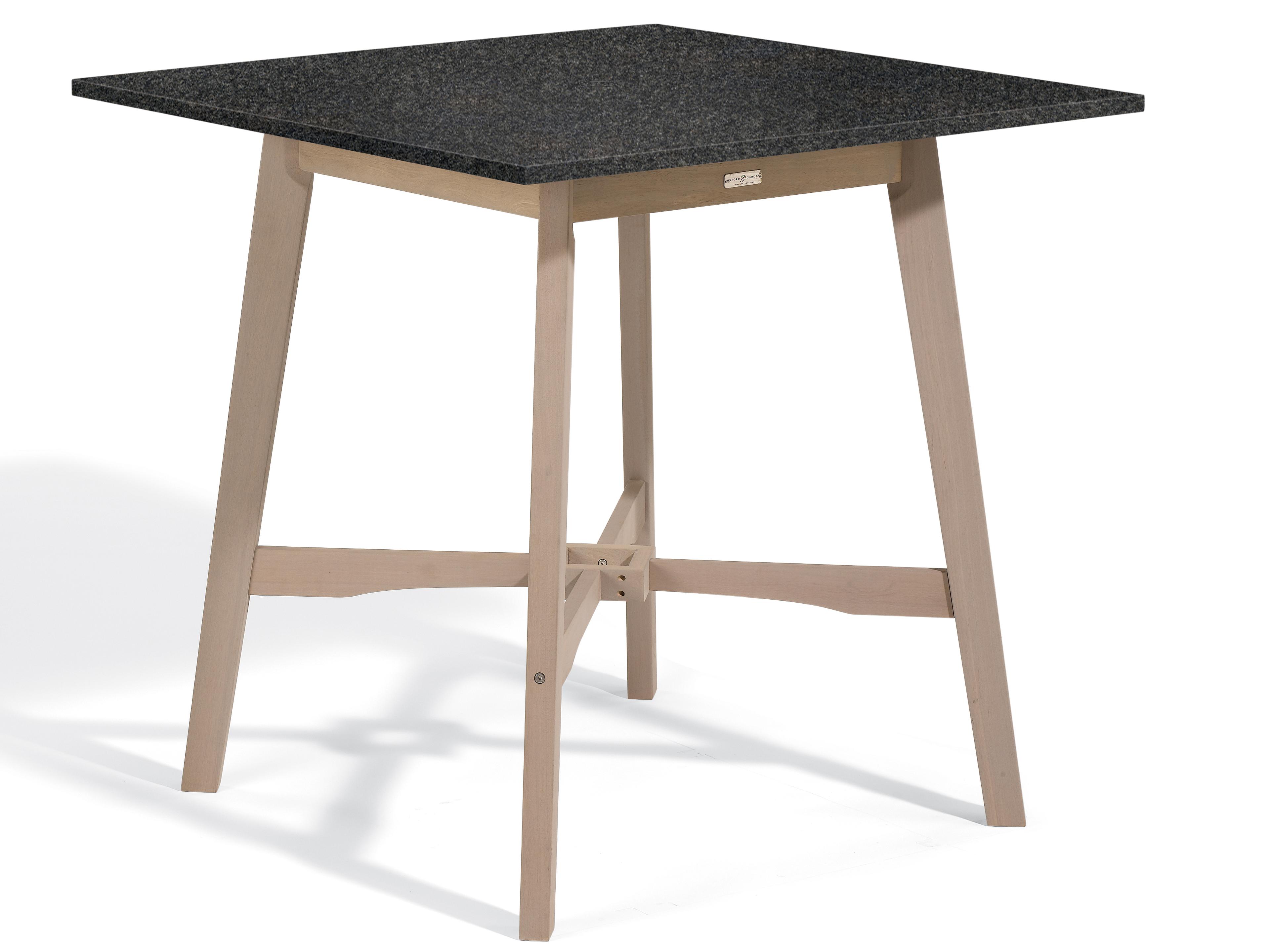 Wexford Wood Grigio Square Patio Bar Table with Umbrella Hole