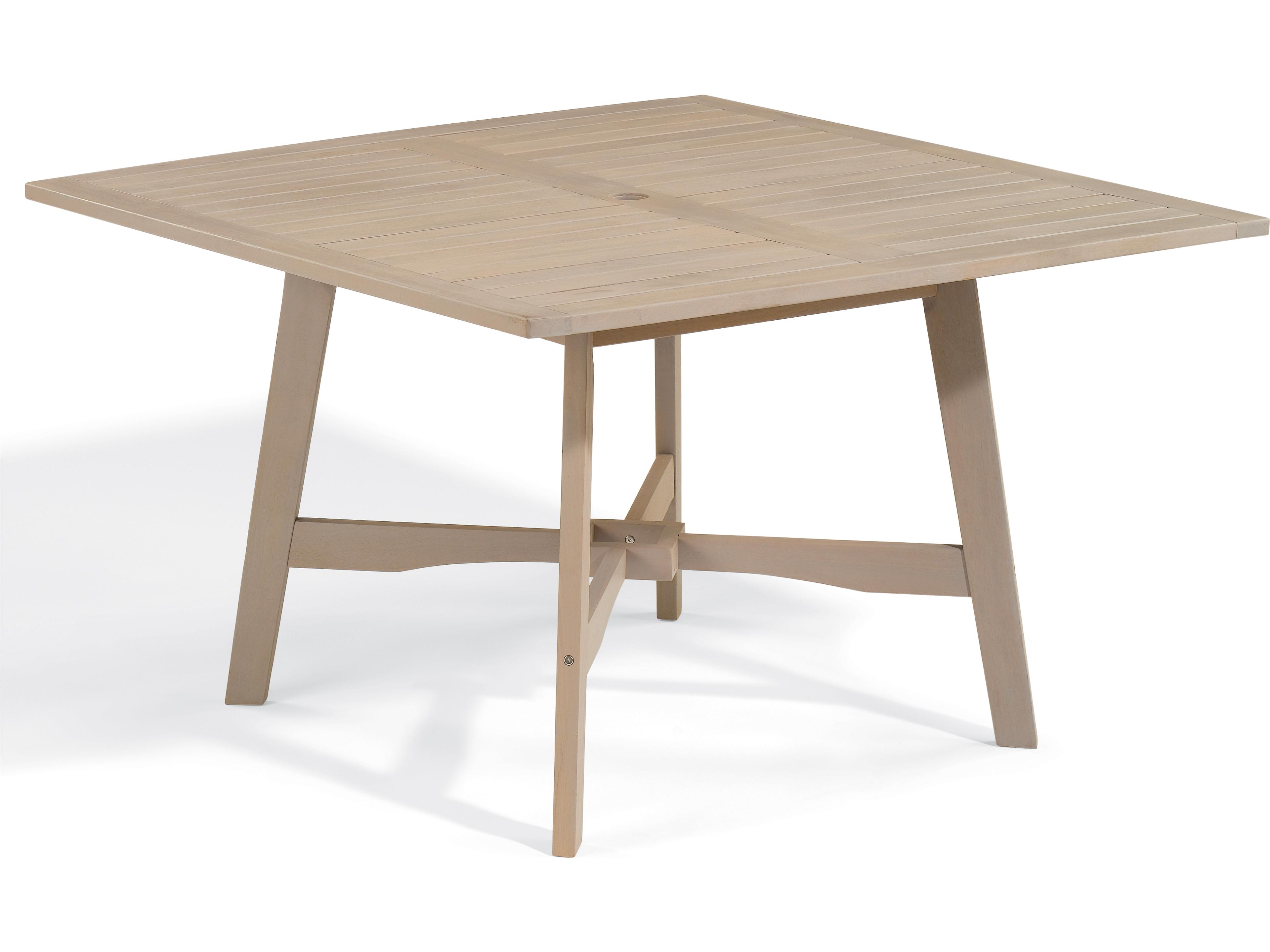 Wexford Wood Grigio Square Outdoor Patio Dining Table with Umbrella Hole