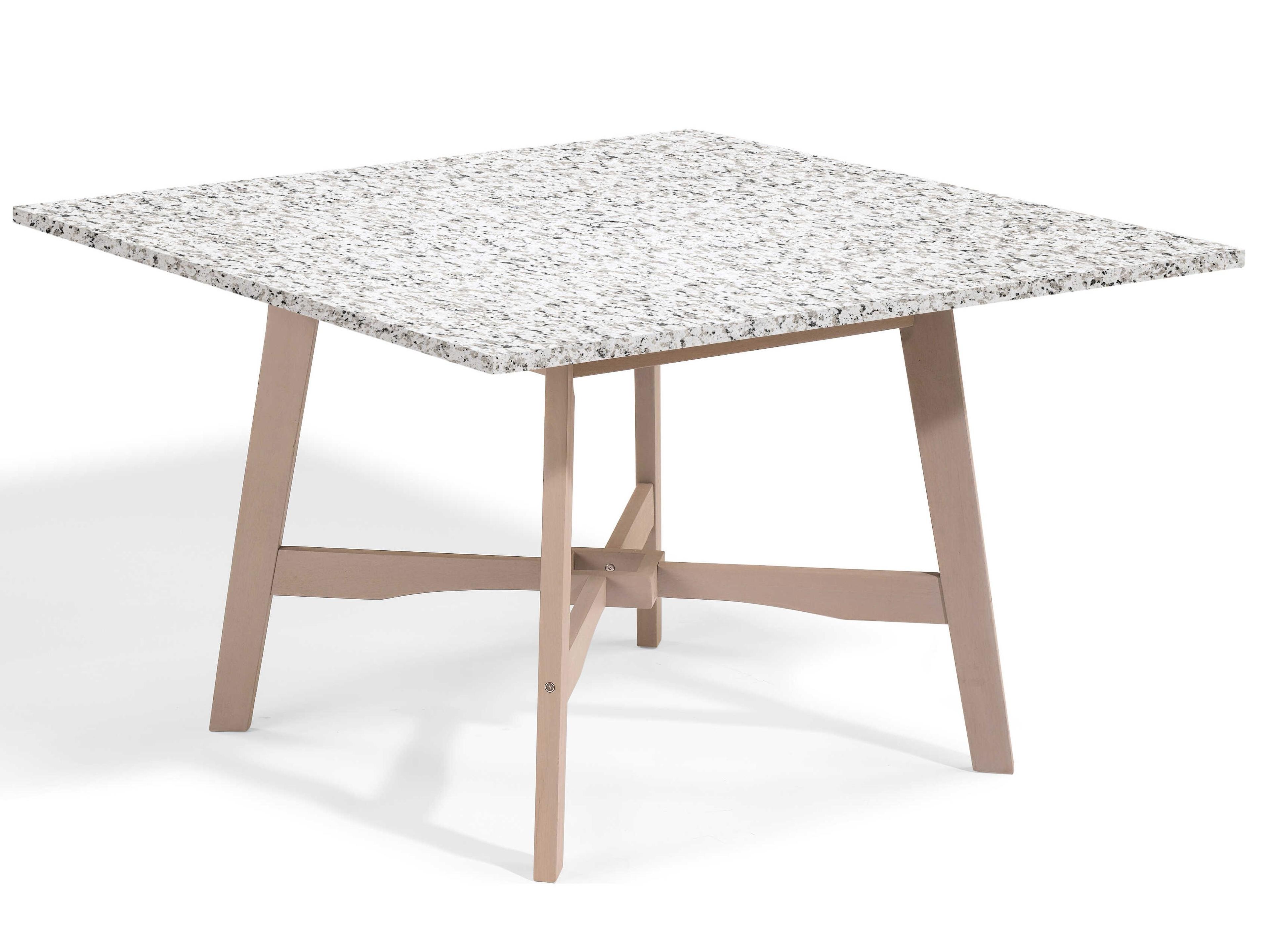 Wexford Ash Grigio Wood Square Umbrella Hole Dining Table