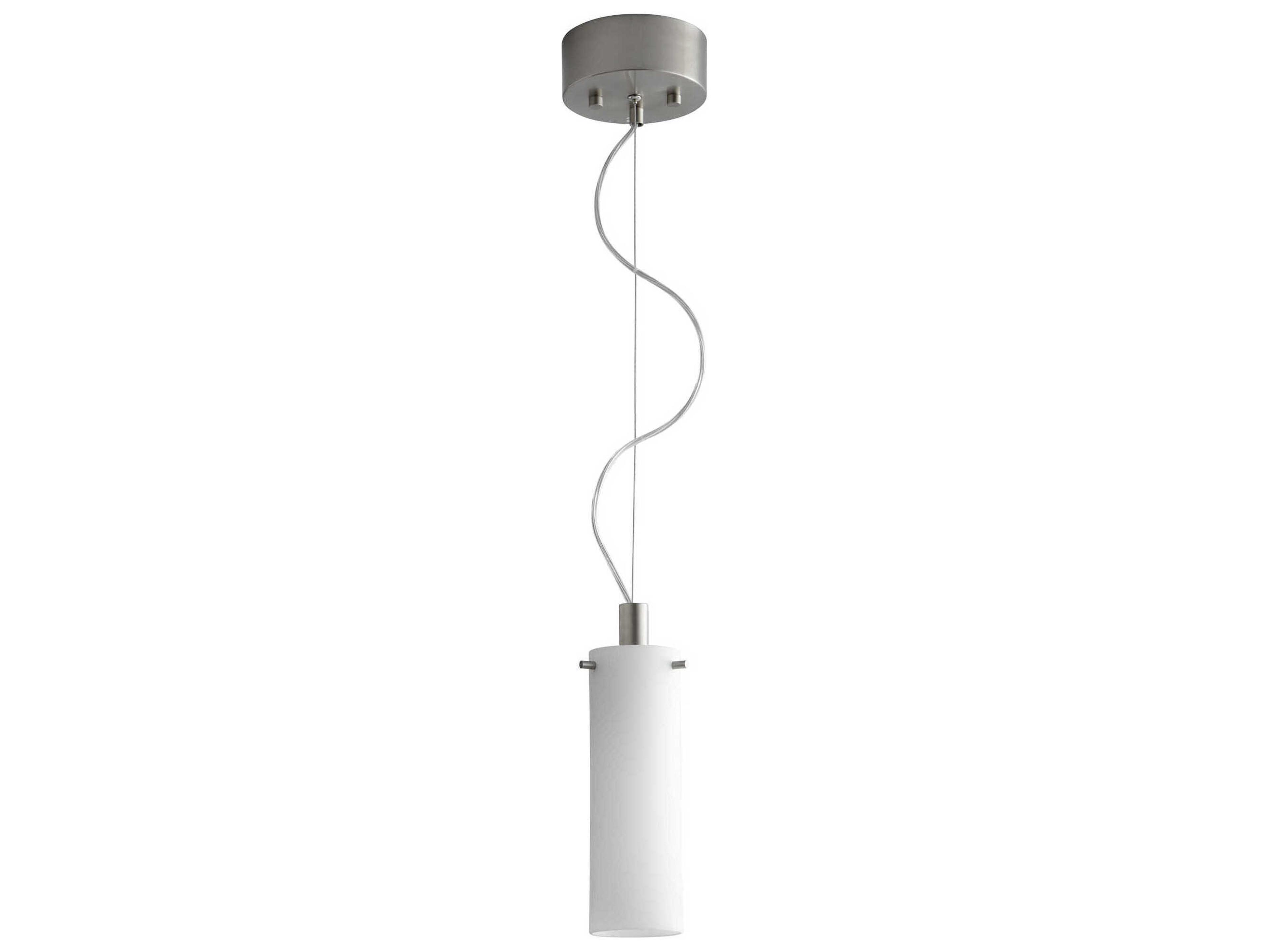 Lotus 1-Light Satin Nickel Cylinder Mini Pendant