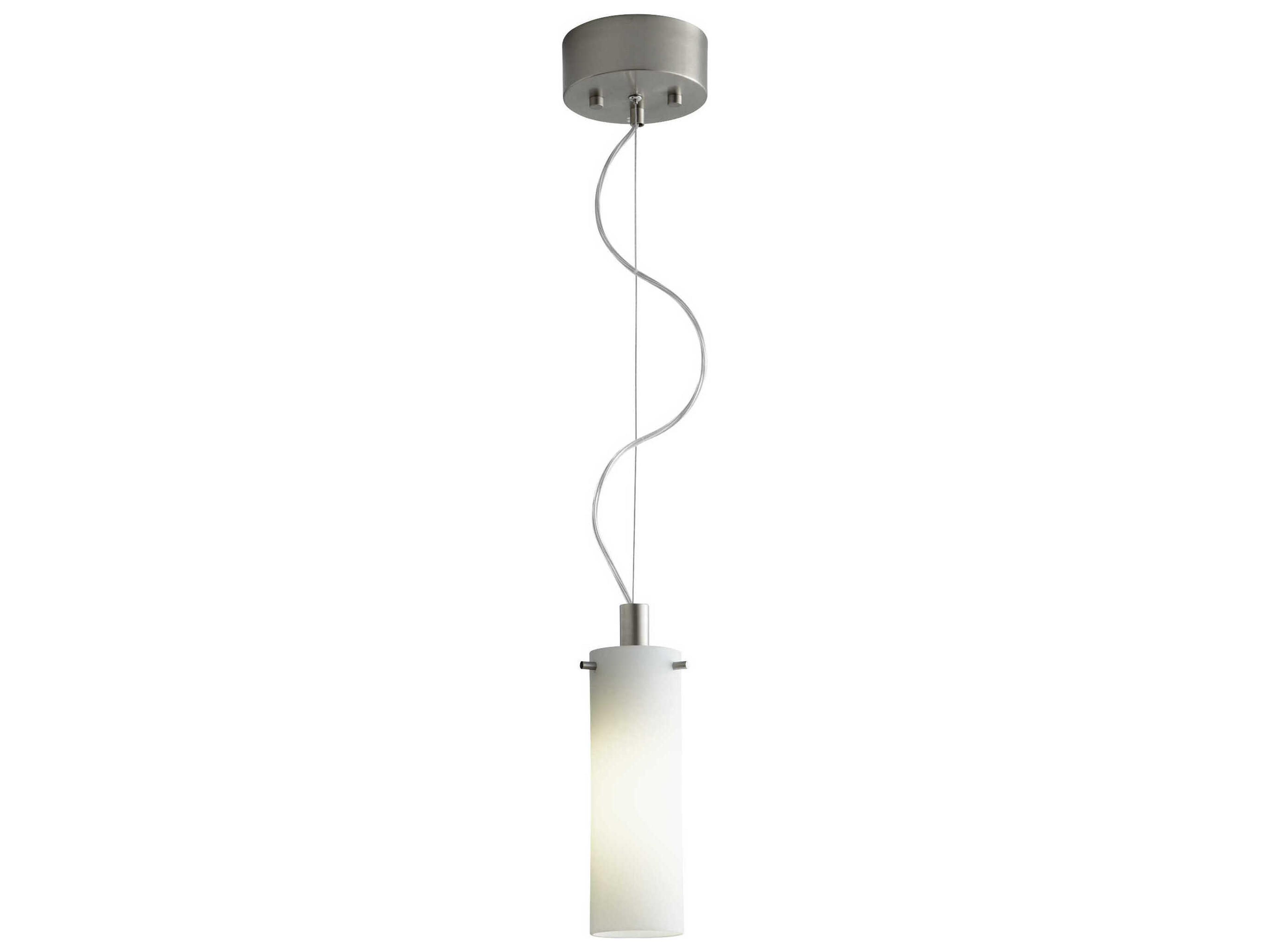 Oxygen by Quorum Lotus 1-Light Satin Nickel Cylinder Mini Pendant