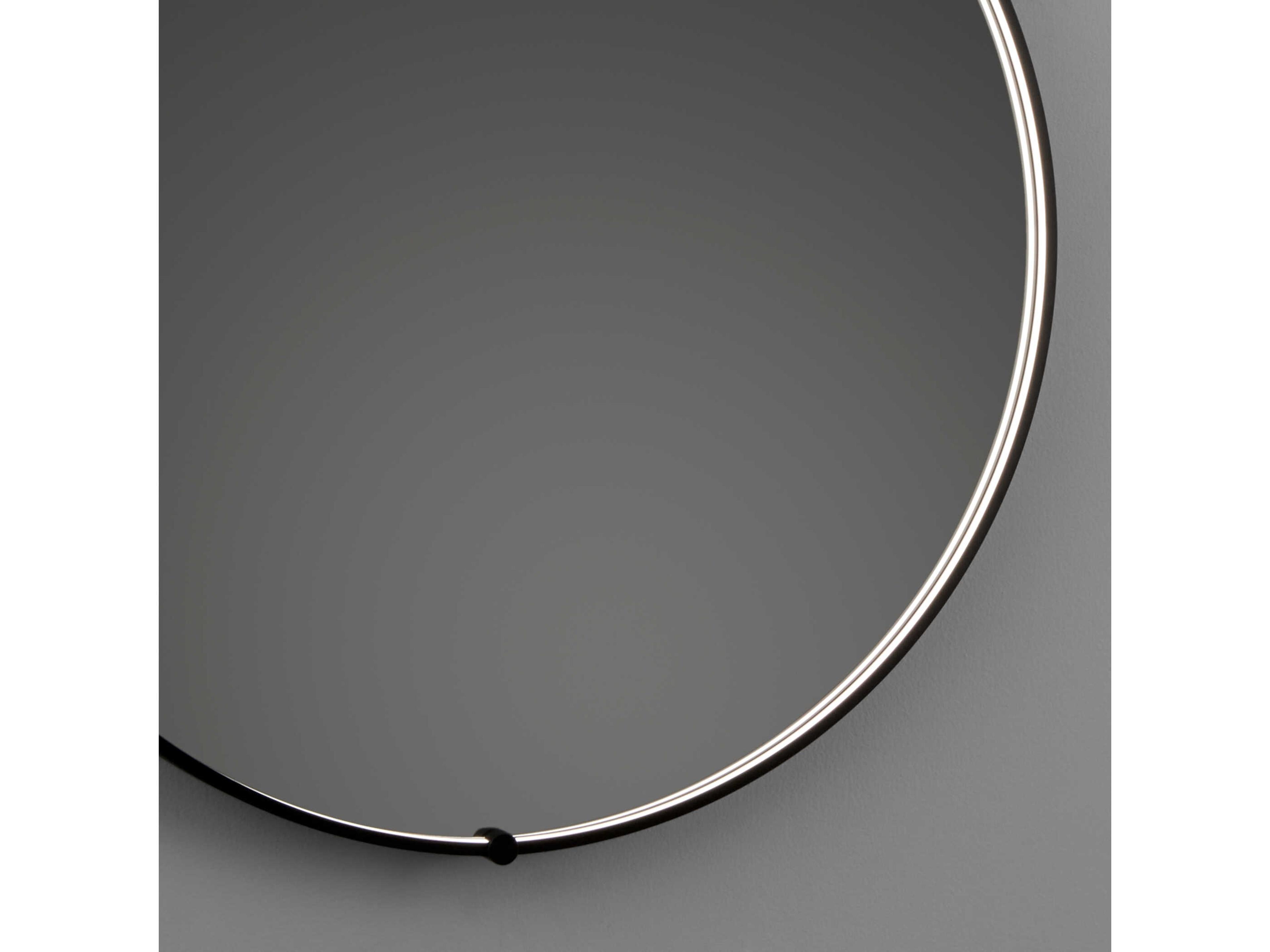 Oxygen by Quorum Avior Black Round Wall Mirror