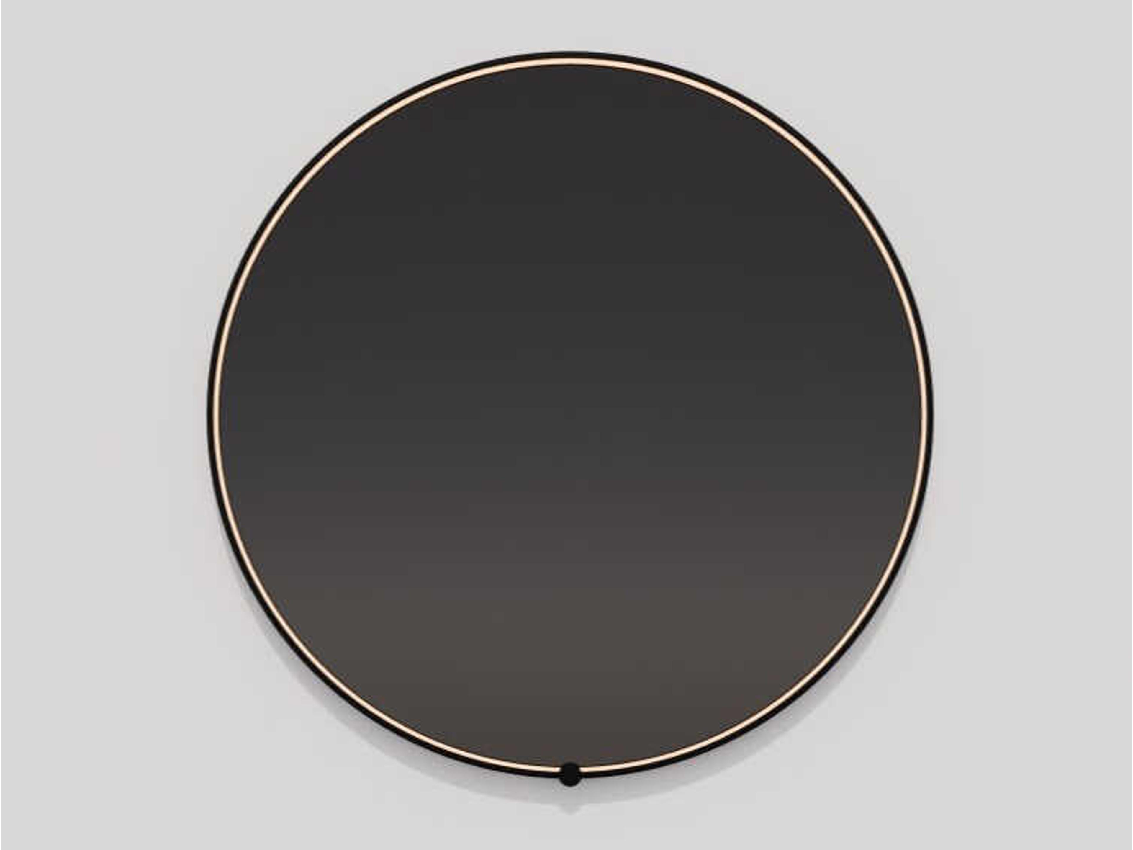 Avior Black Round Wall Mirror