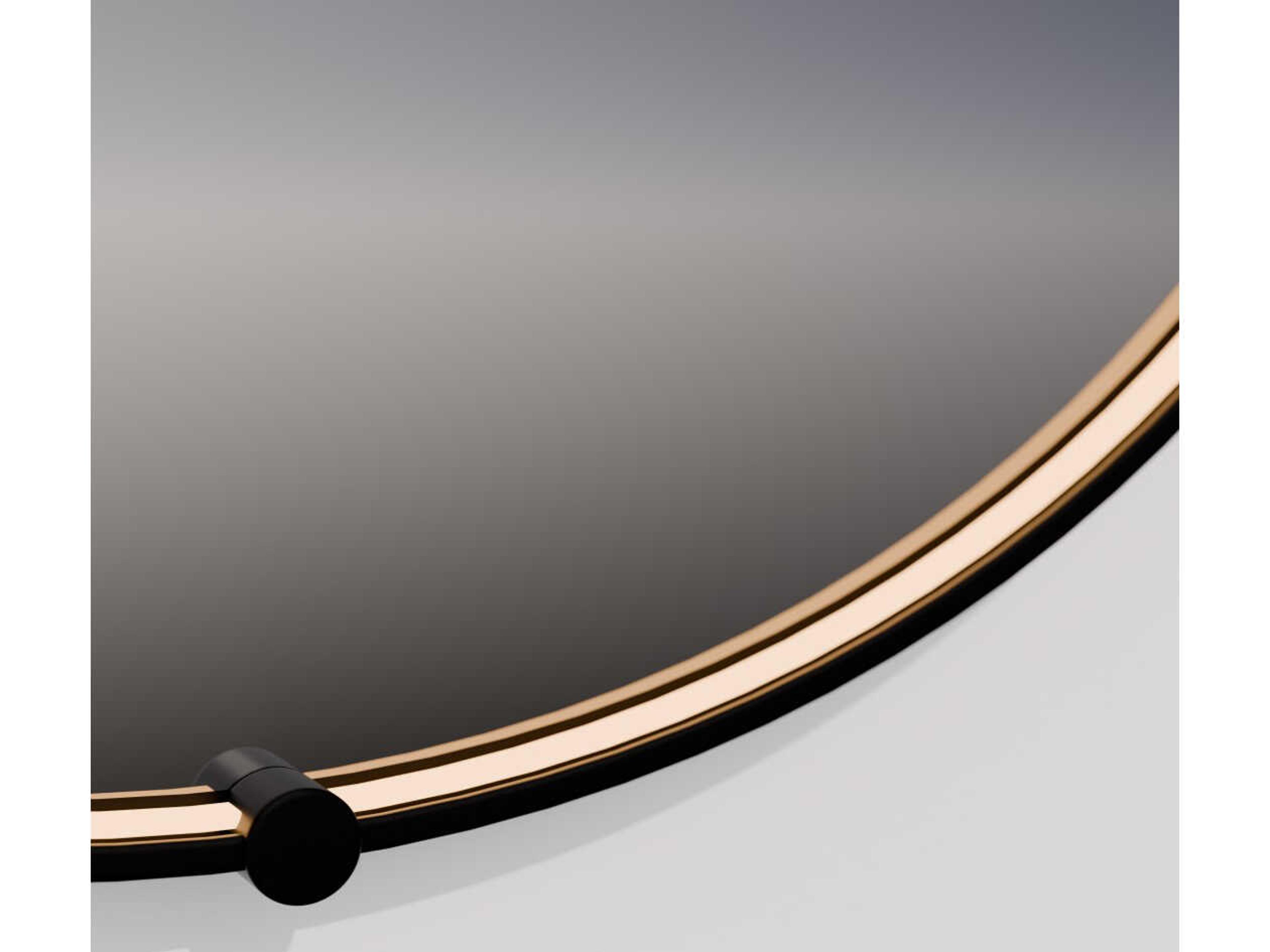 Oxygen by Quorum Avior Black Round Wall Mirror