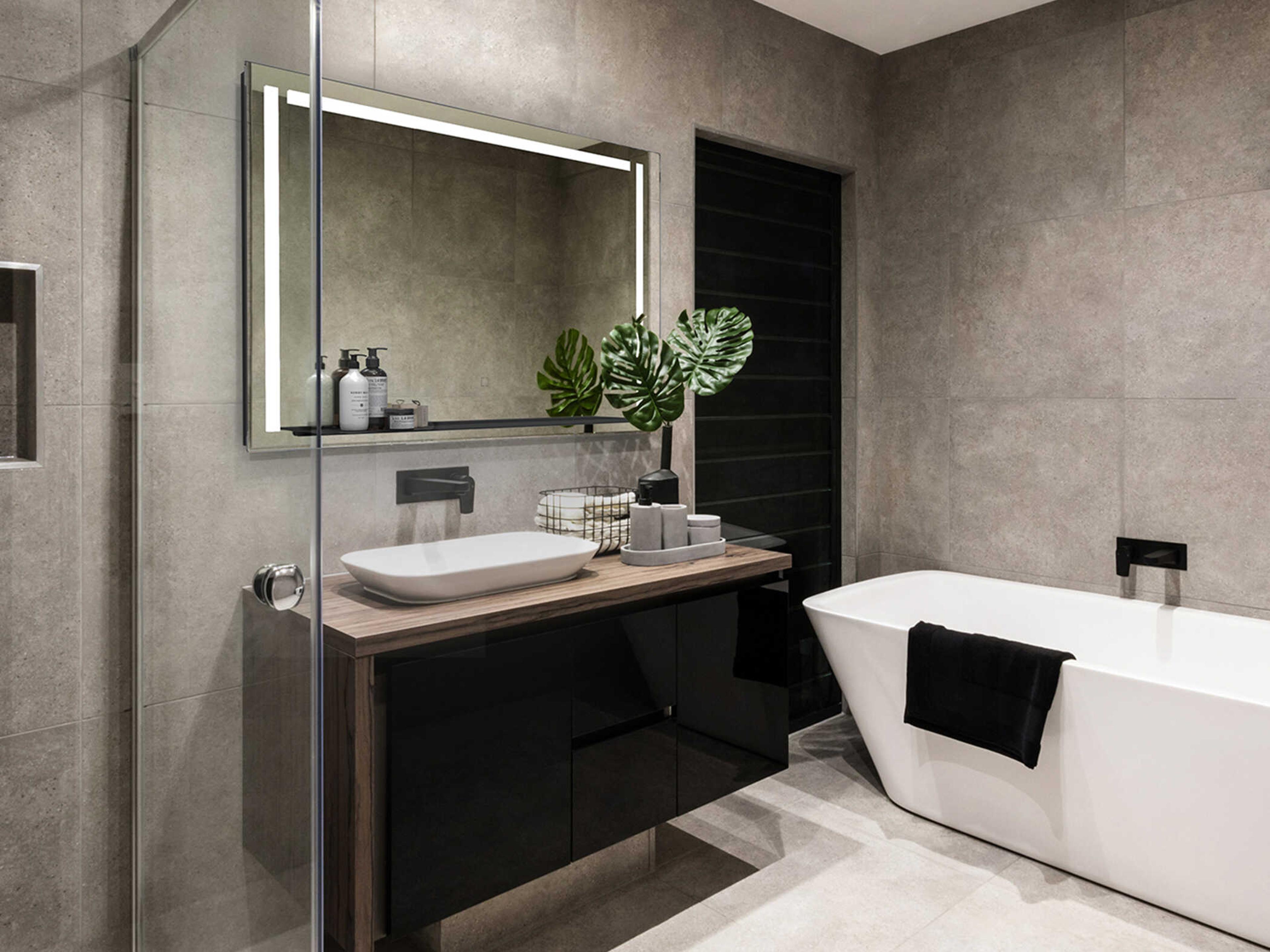 Oxygen by Quorum Skylight Black Rectangular Wall Mirror