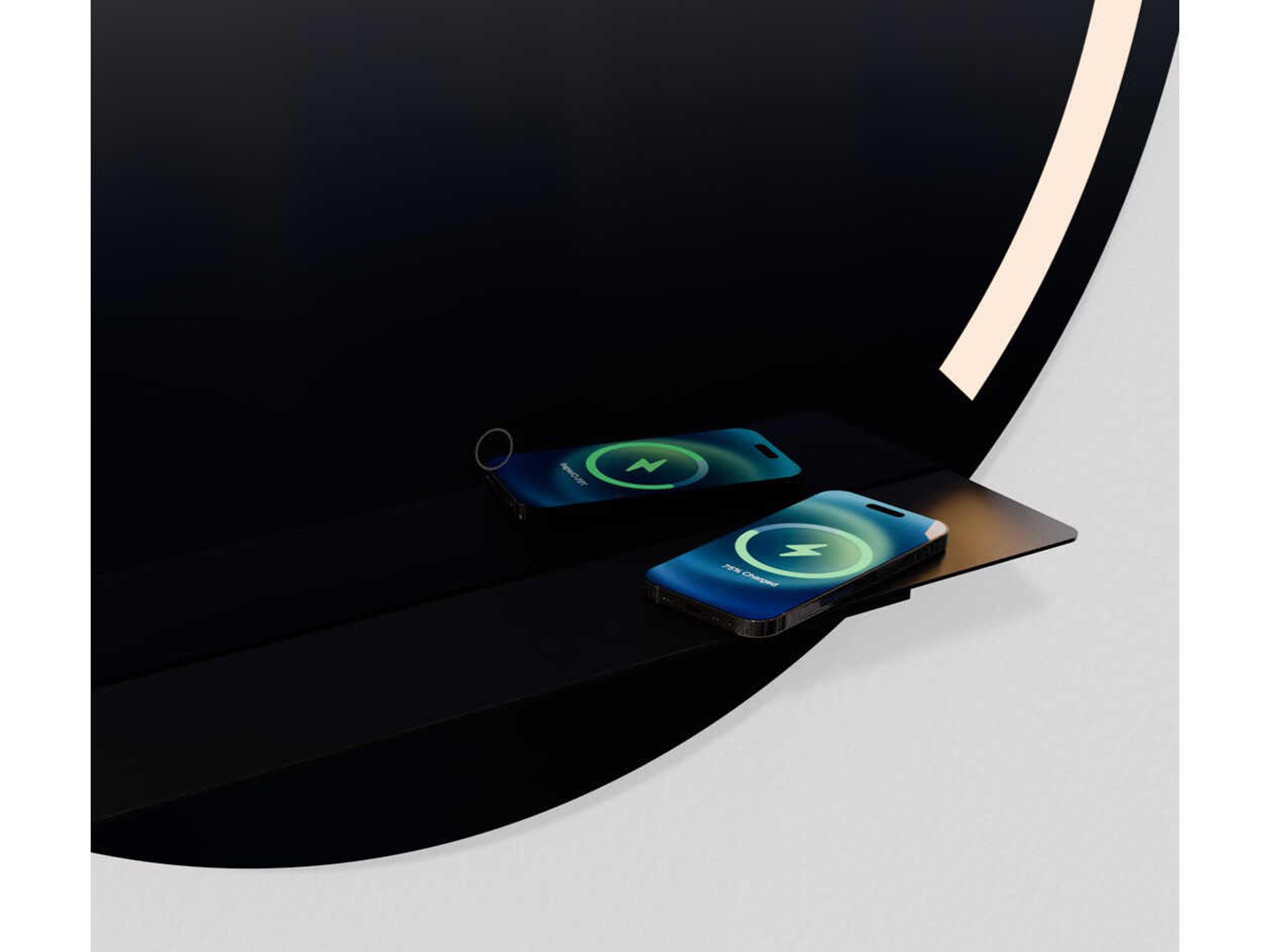 Oxygen by Quorum Skylight Black Round Wall Mirror