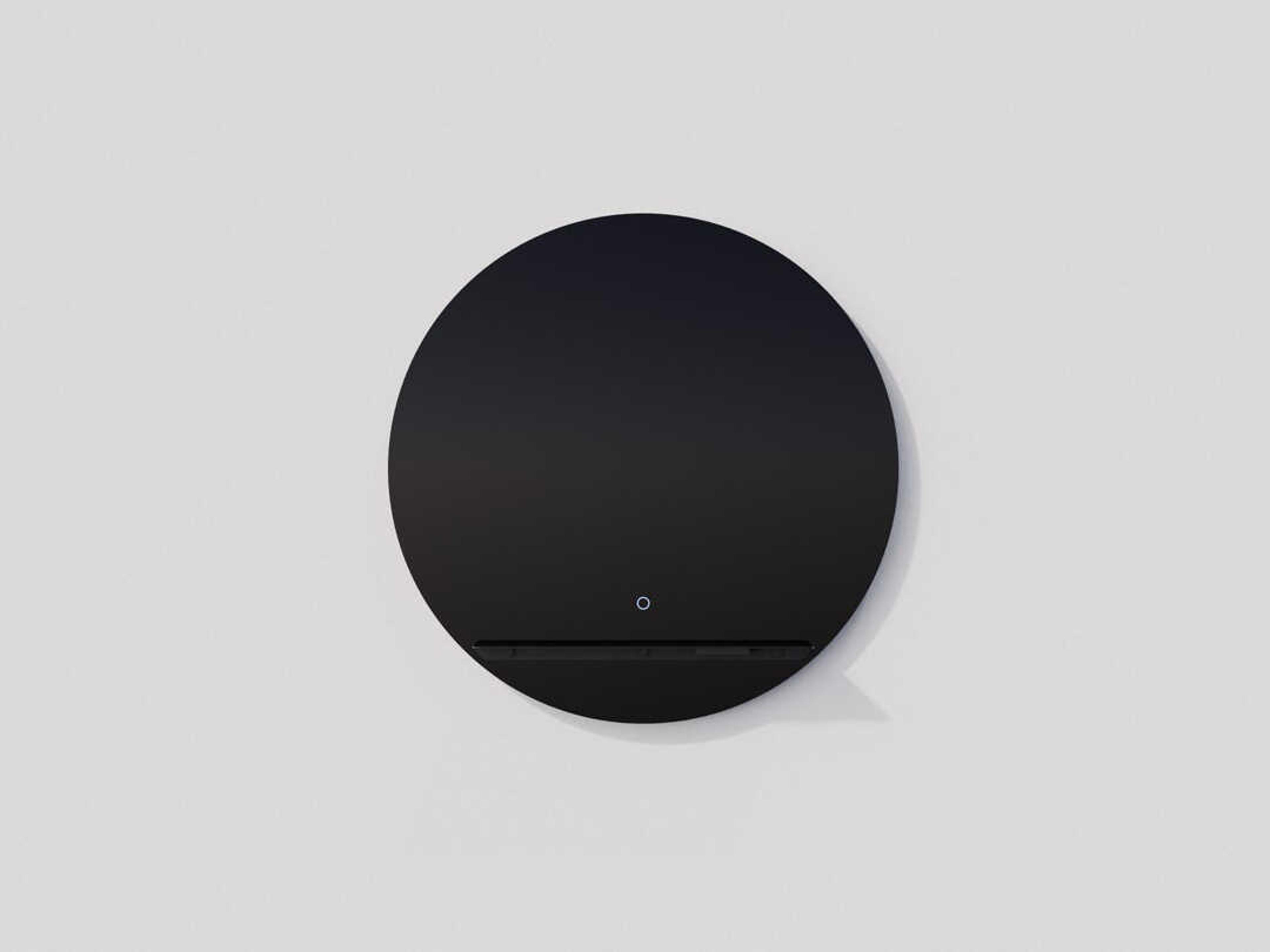 Oxygen by Quorum Skylight Black Round Wall Mirror