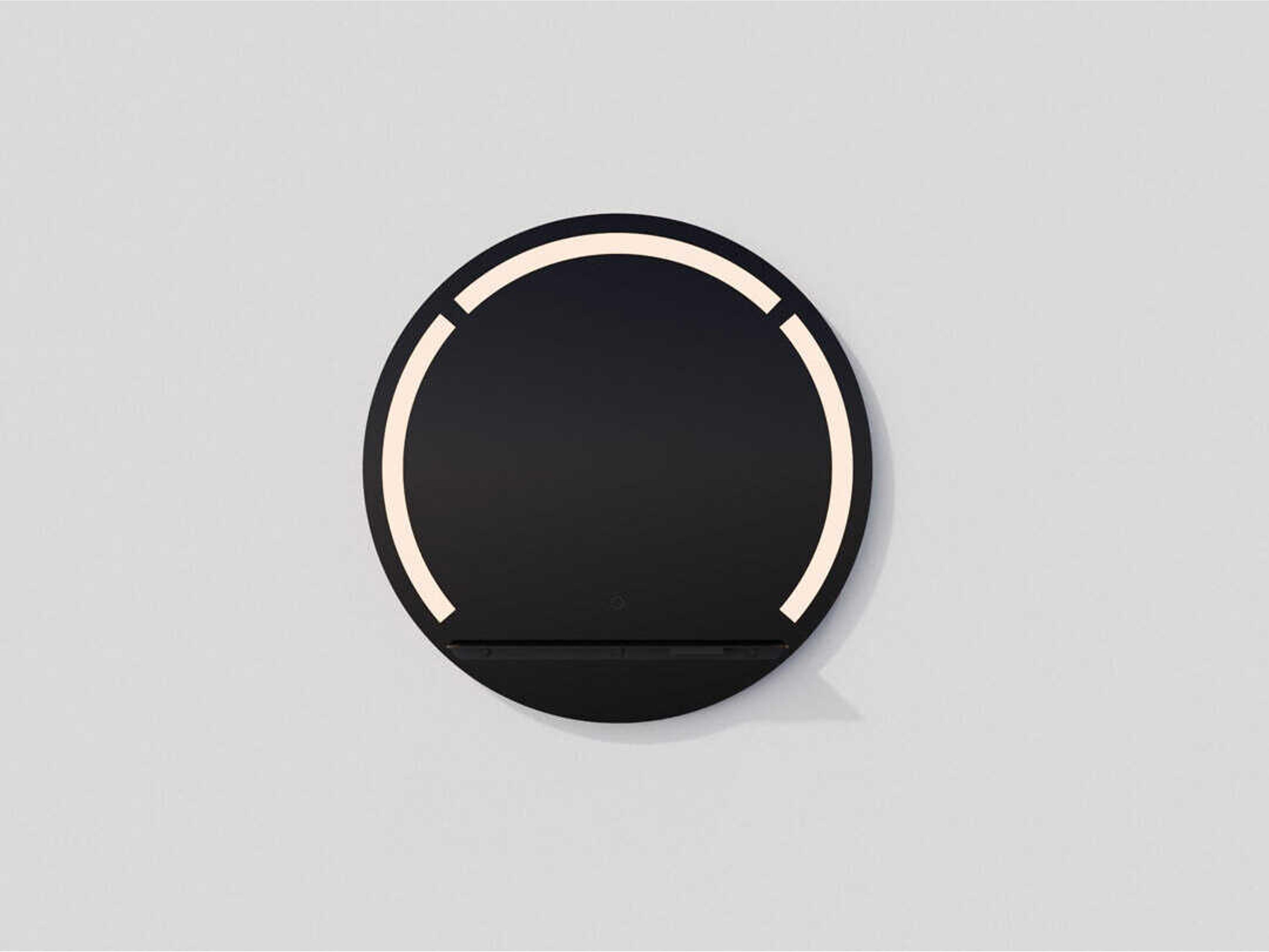 Skylight Black Round Wall Mirror