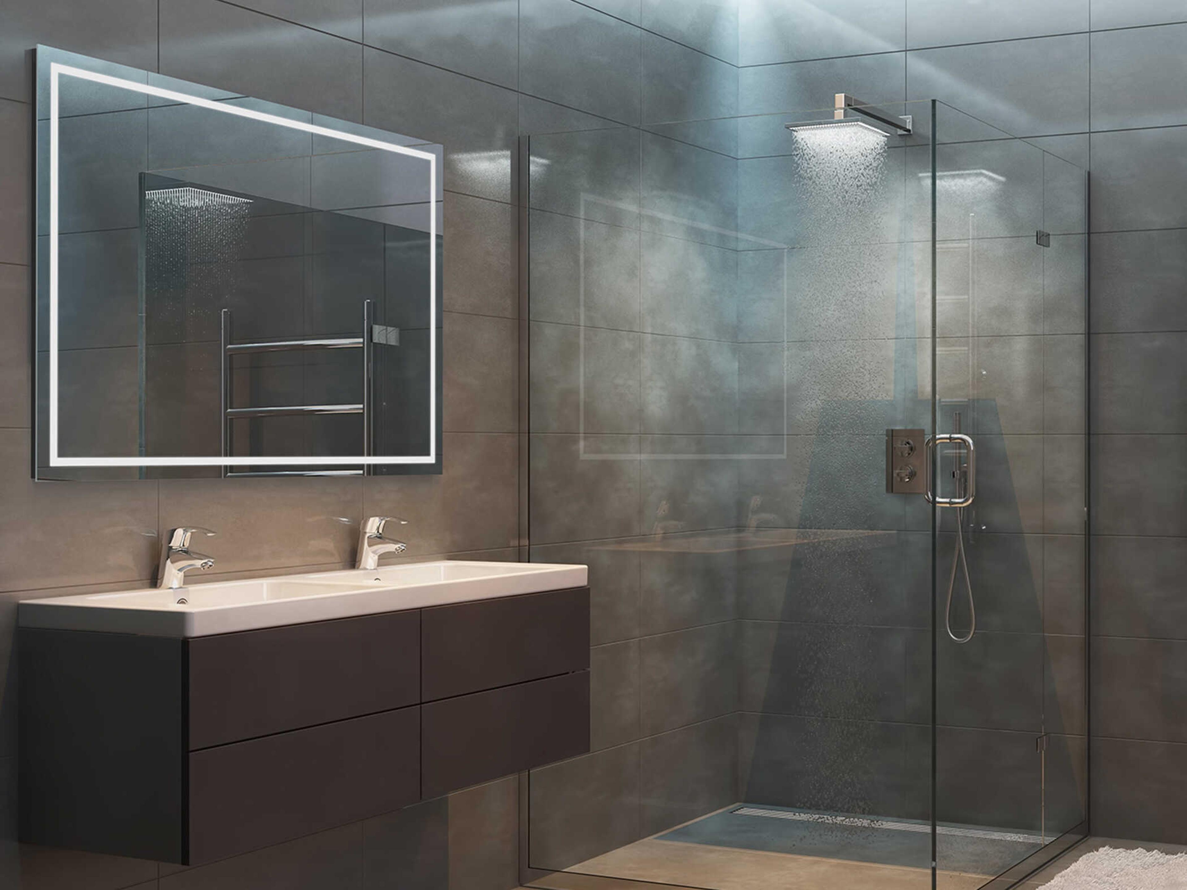 Oxygen by Quorum Track Black Square Wall Mirror