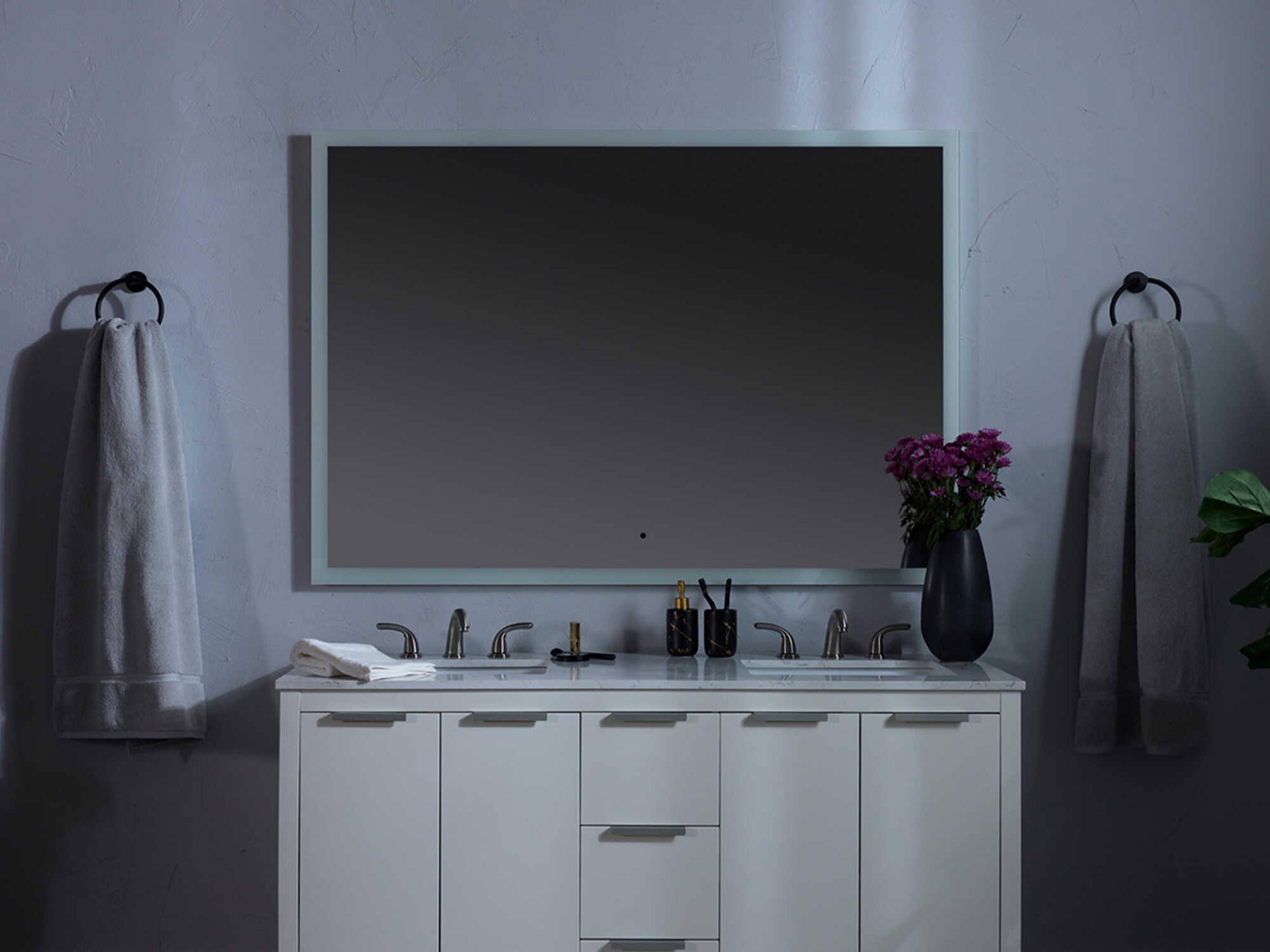 Oxygen by Quorum Starlight Black Square Wall Mirror