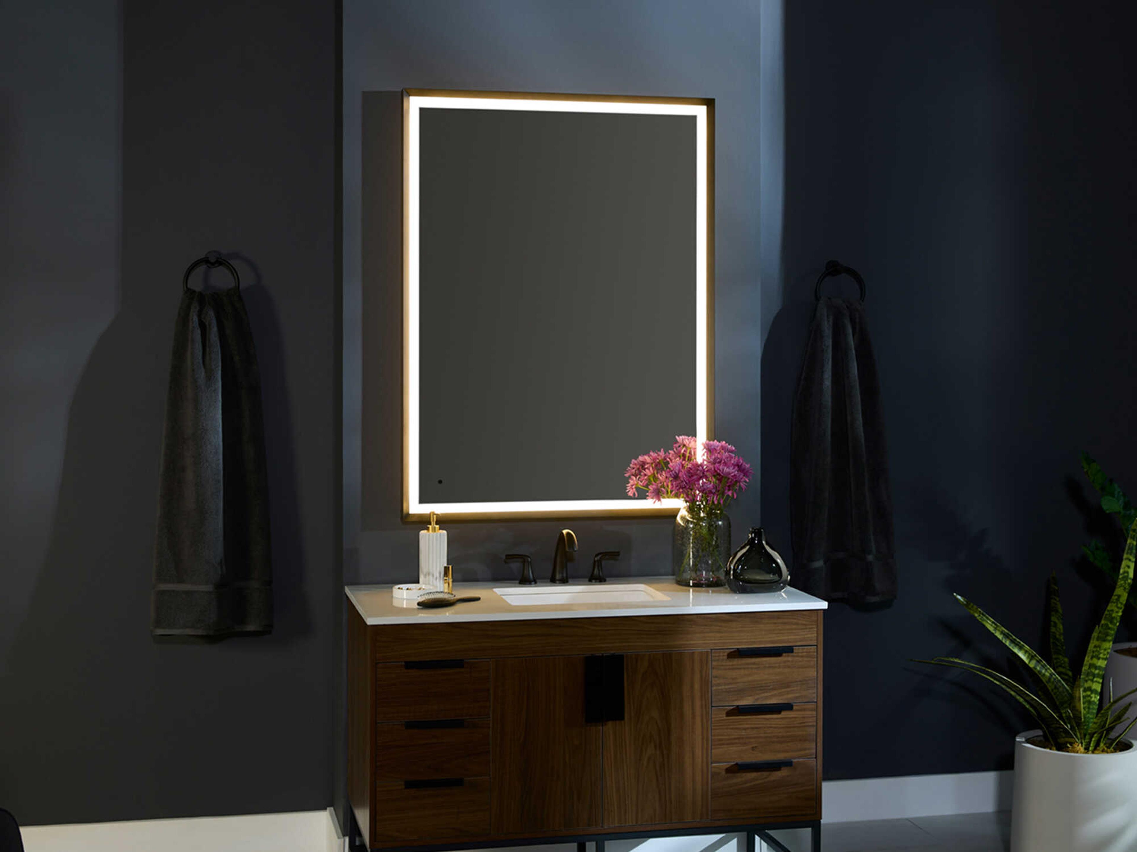 Oxygen by Quorum Dusk Black Rectangular Wall Mirror