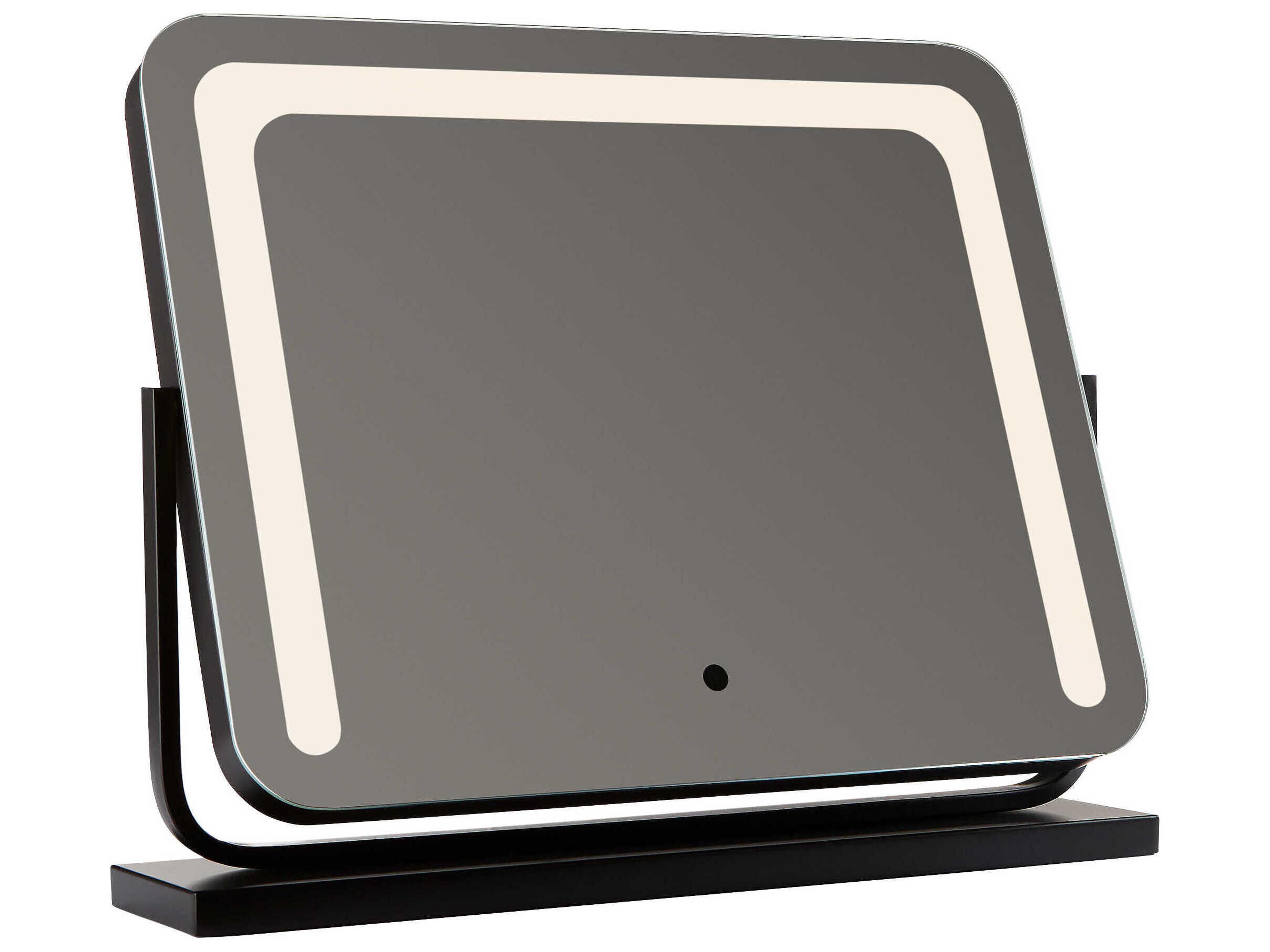 Oxygen by Quorum Black Rectangular Make-Up Mirror