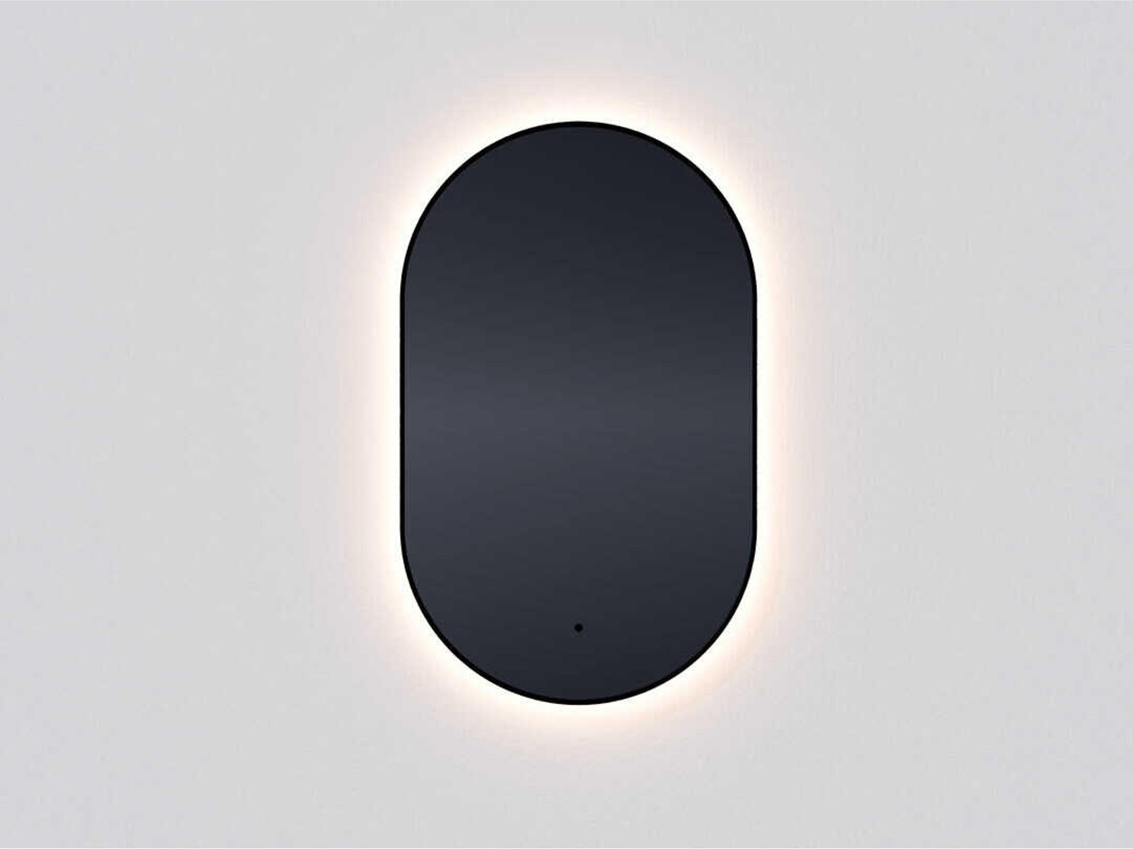Argo Black Oval Wall Mirror