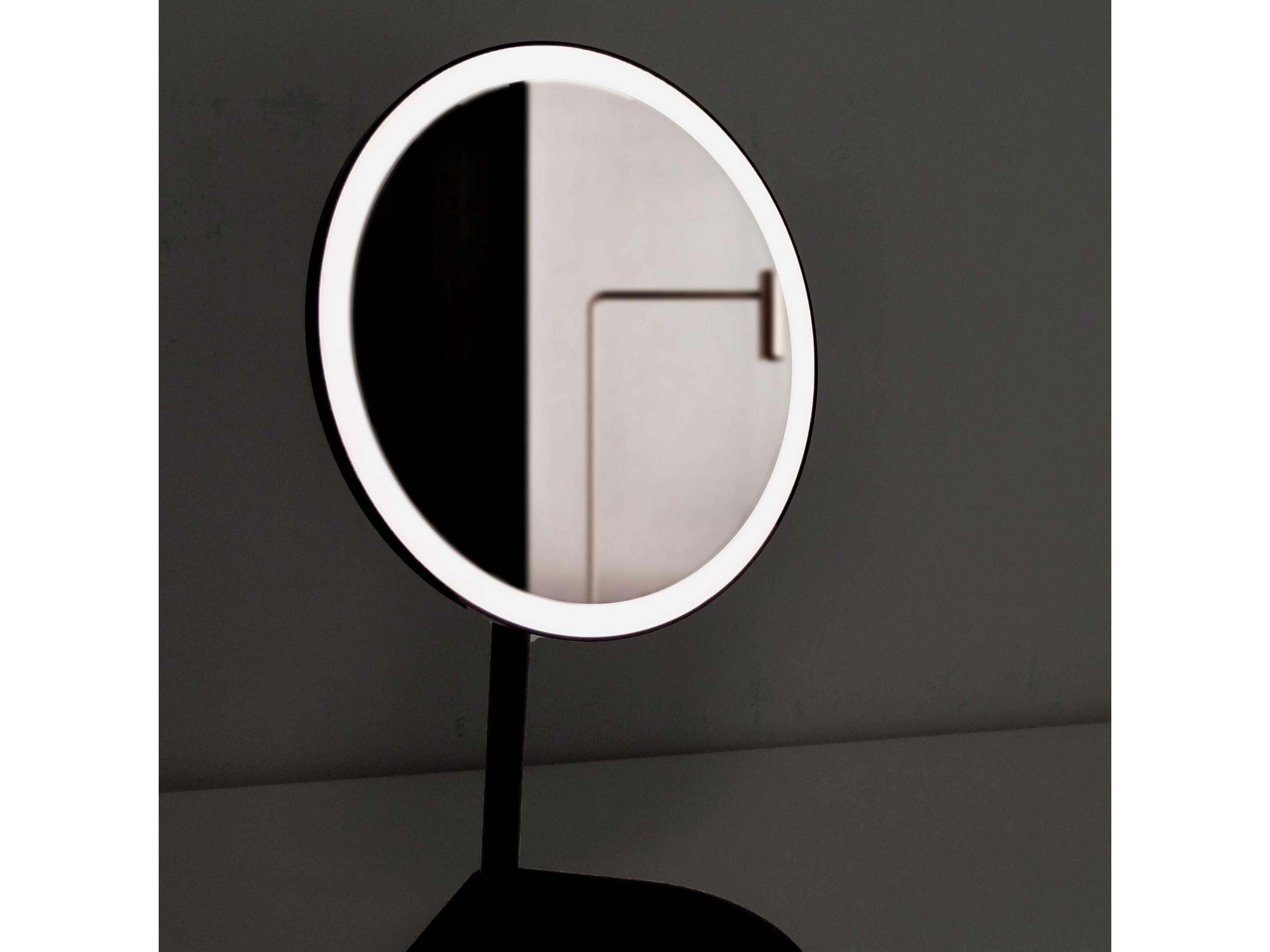 Oxygen by Quorum Solo Black Round Make-Up Mirror