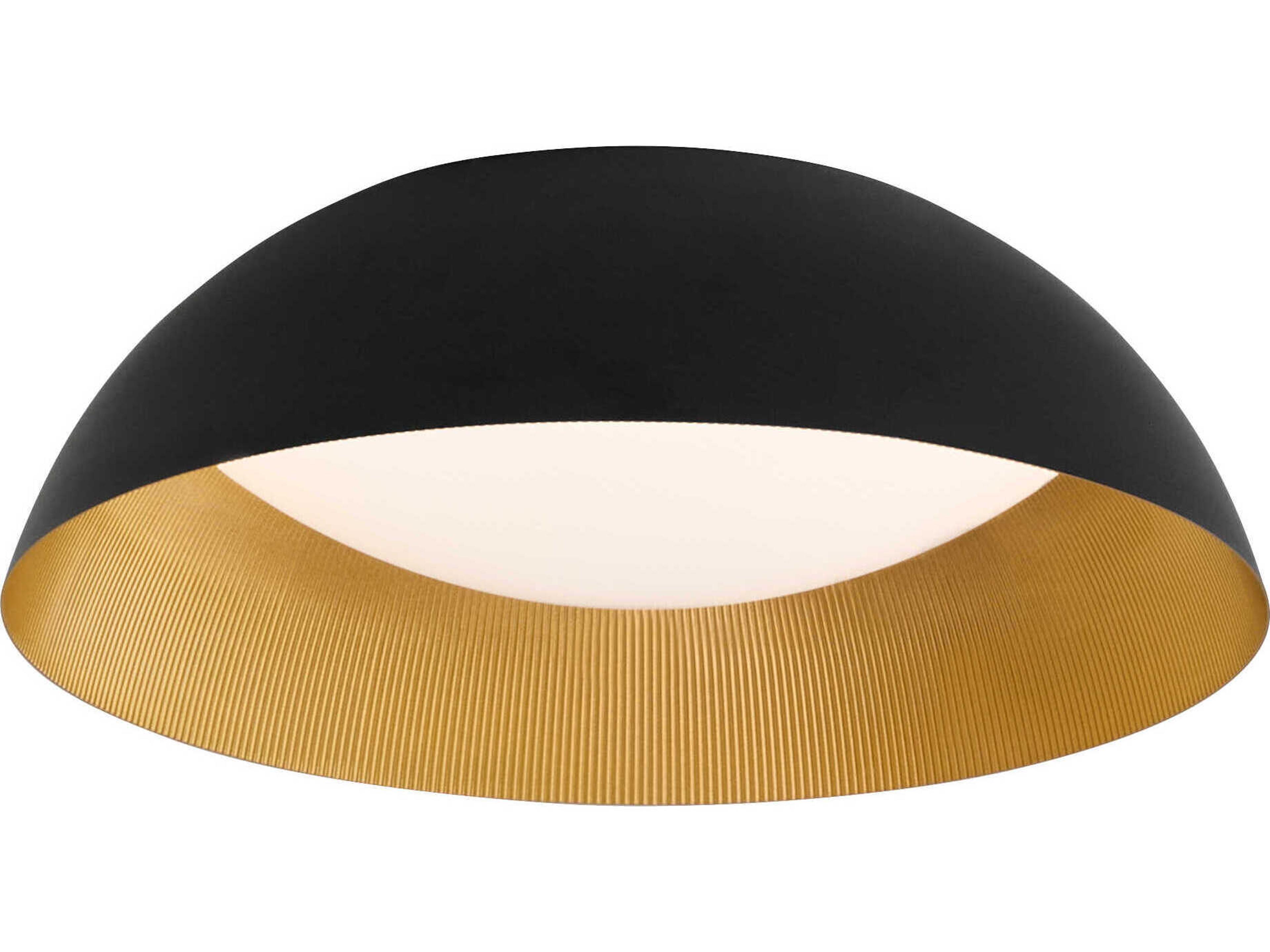 Oxygen by Quorum Lucci 1-Light Black Industrial Brass Dome Flush Mount