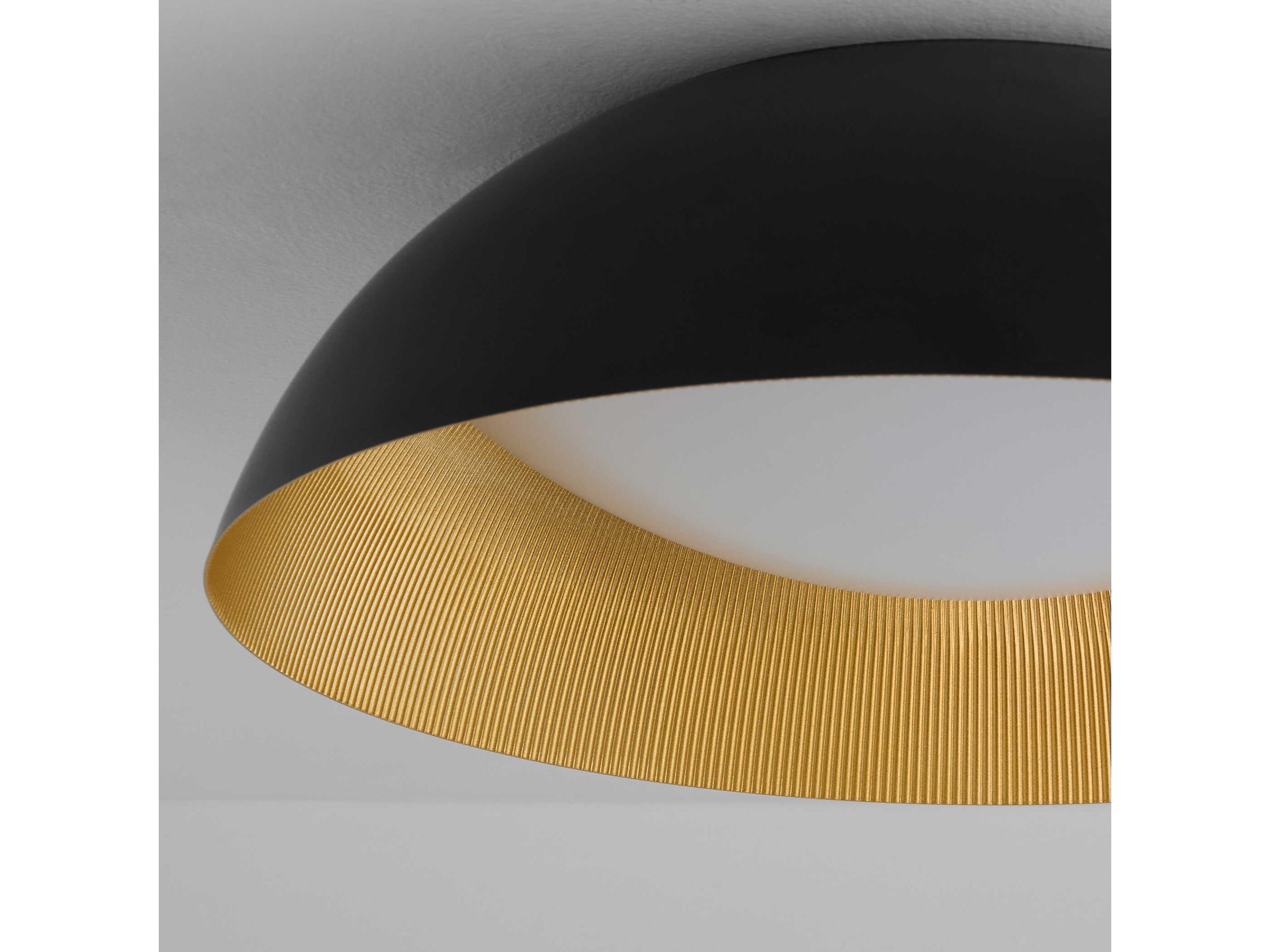 Oxygen by Quorum Lucci 1-Light Black Industrial Brass Dome Flush Mount