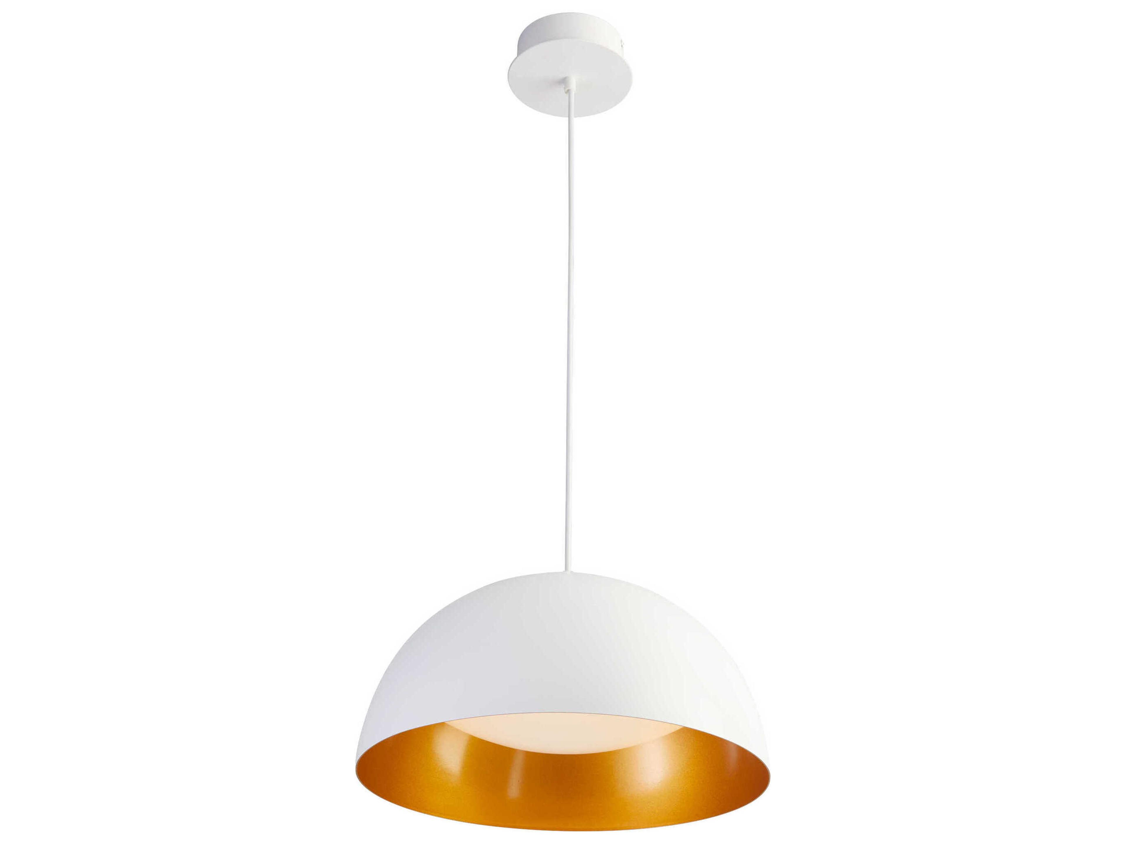 Oxygen by Quorum Lucci 1-Light White Industrial Brass Dome Pendant