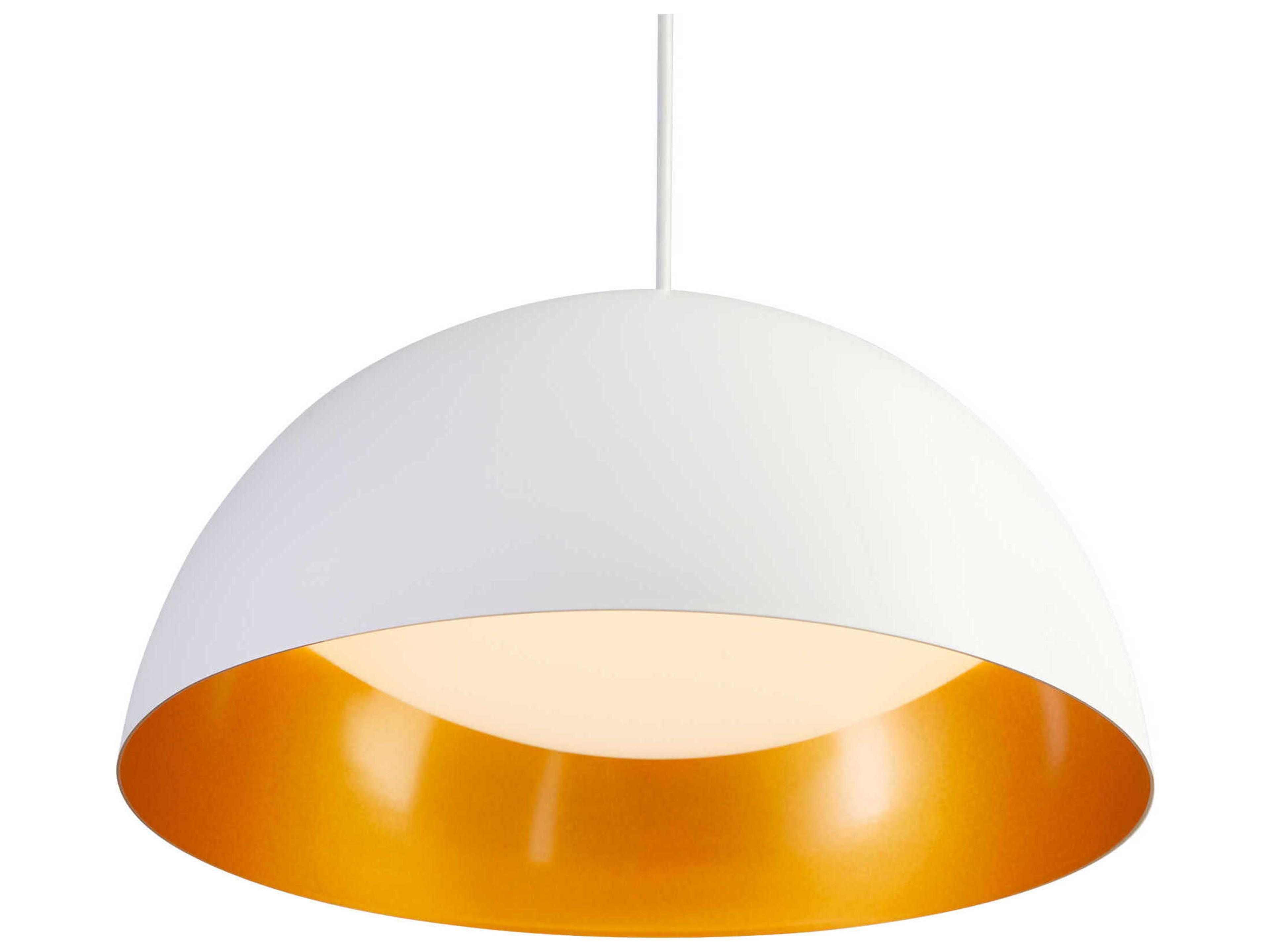 Oxygen by Quorum Lucci 1-Light White Industrial Brass Dome Pendant