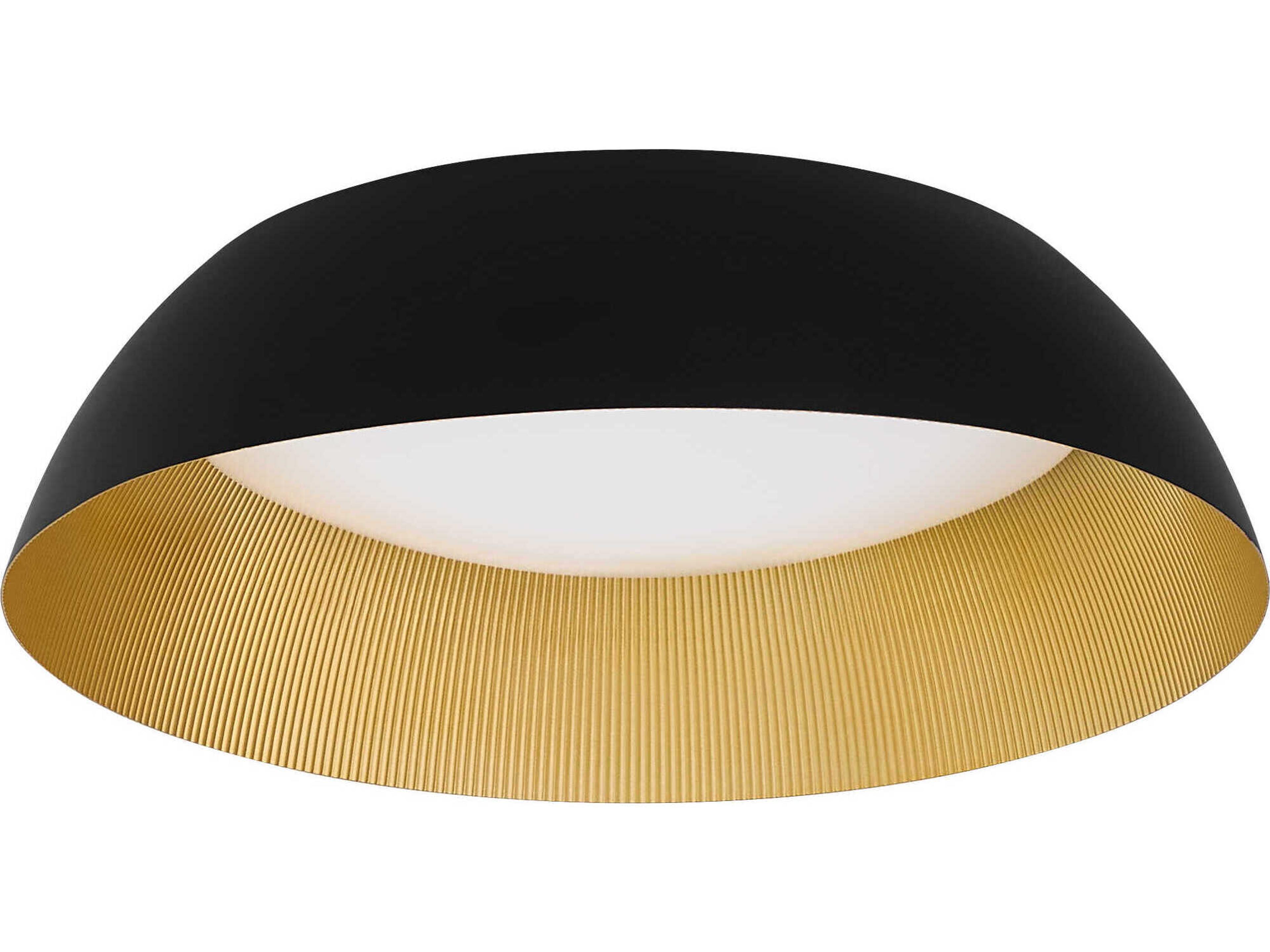 Oxygen by Quorum Lucci 1-Light Black Industrial Brass Dome Flush Mount
