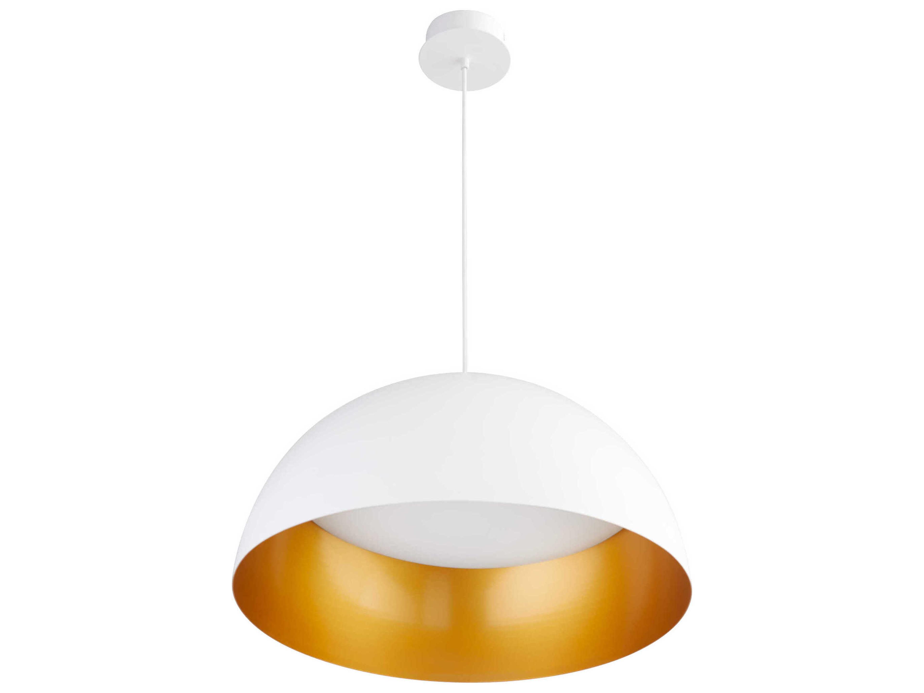 Lucci 1-Light White Industrial Brass Dome Pendant