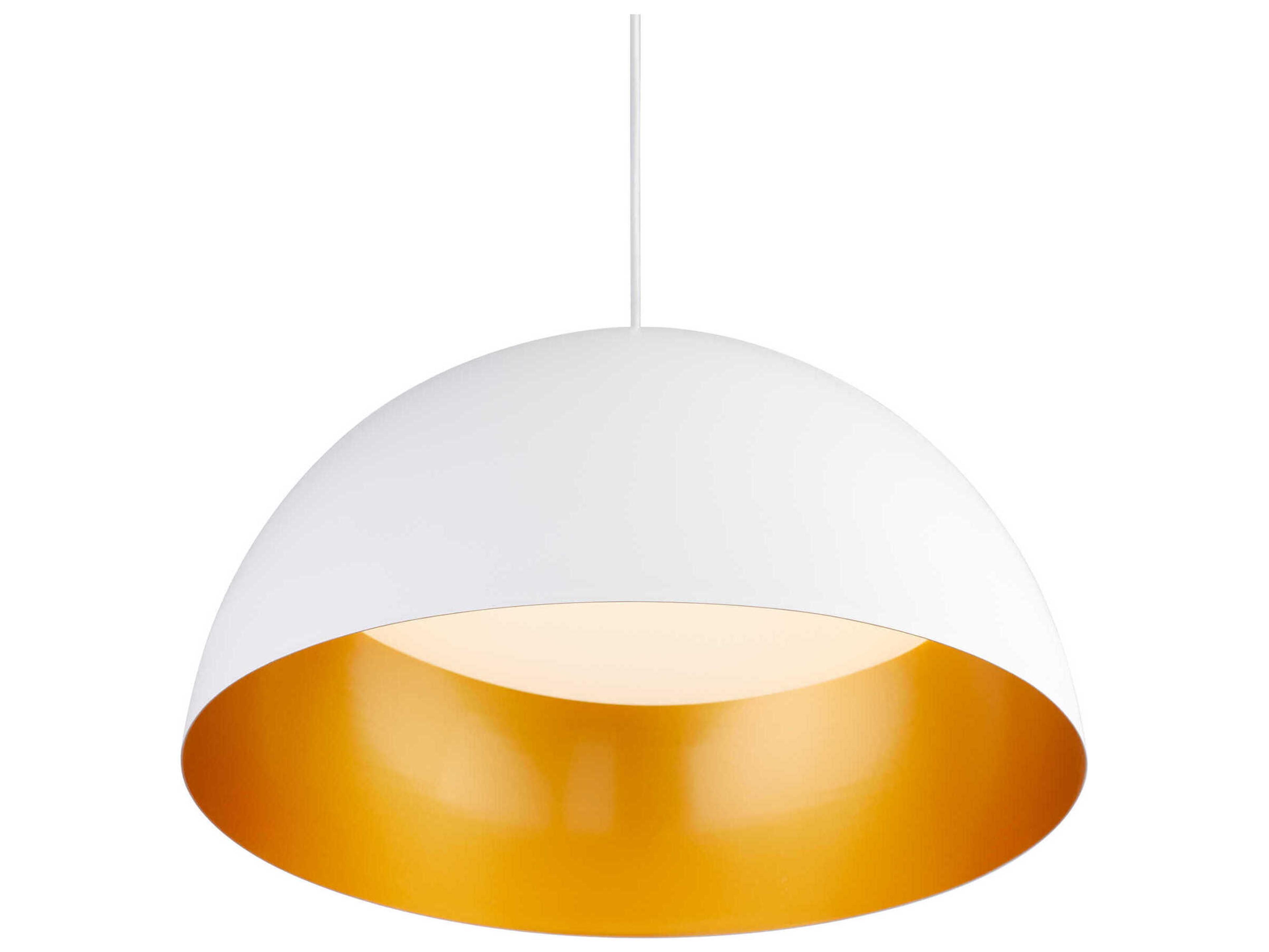 Oxygen by Quorum Lucci 1-Light White Industrial Brass Dome Pendant