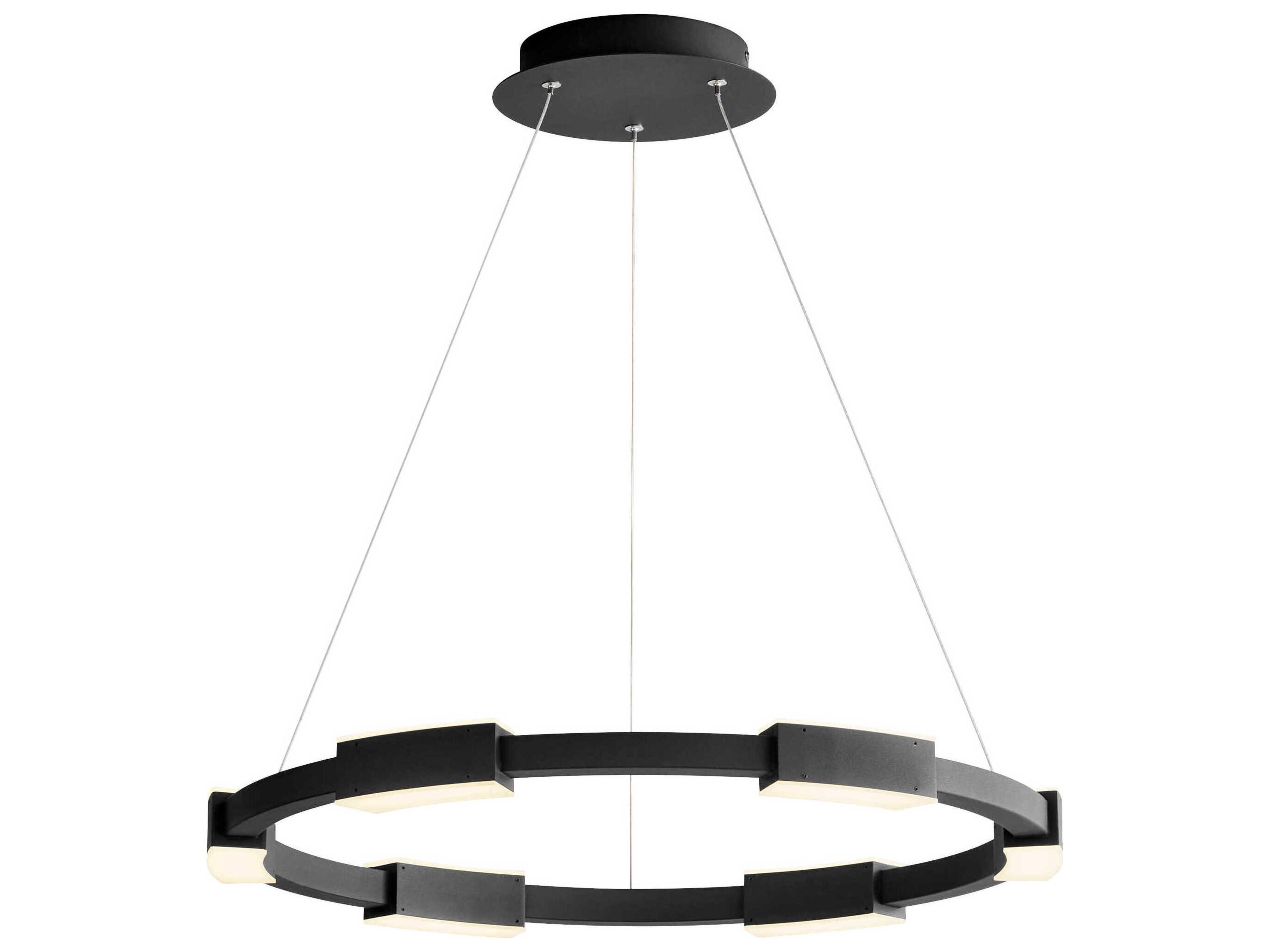 Oxygen by Quorum Dieter 6-Light Black Round Pendant