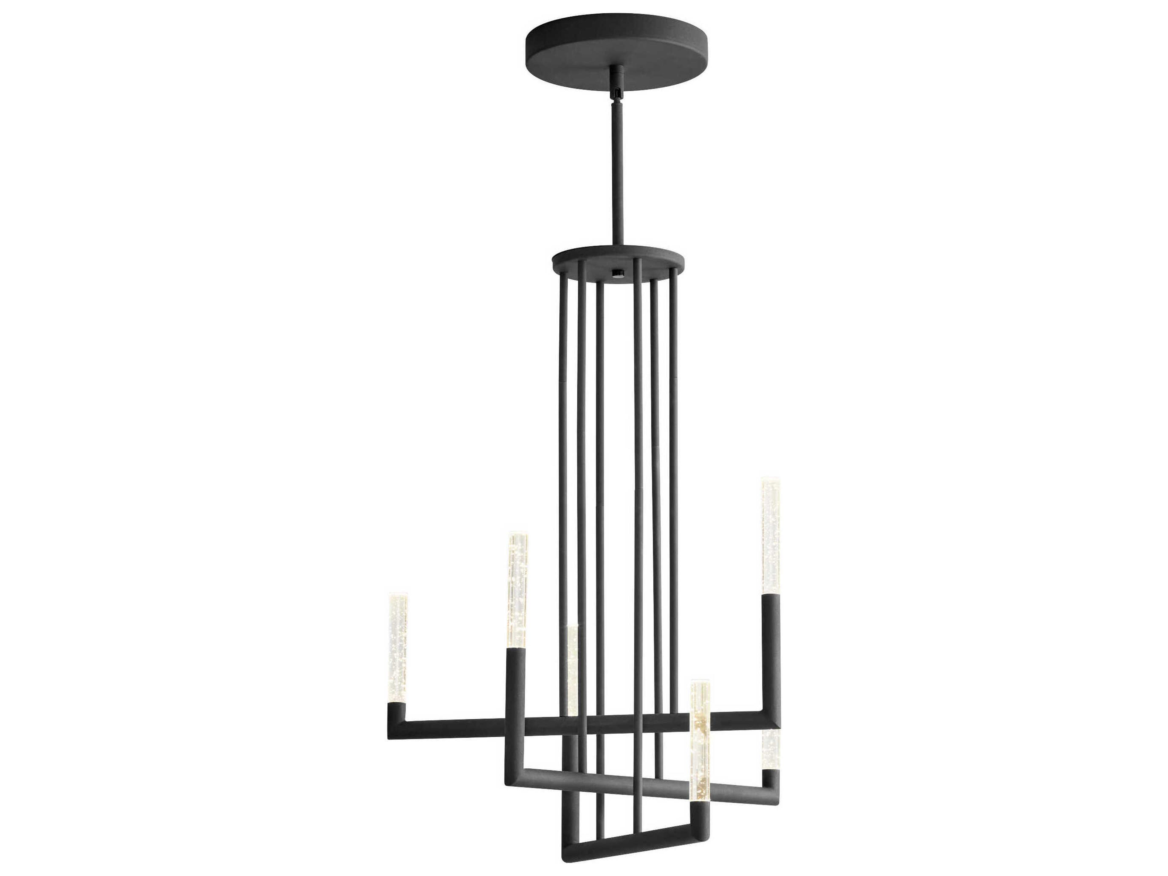 Oxygen by Quorum Lustre 6-Light Black Linear Tiered Chandelier