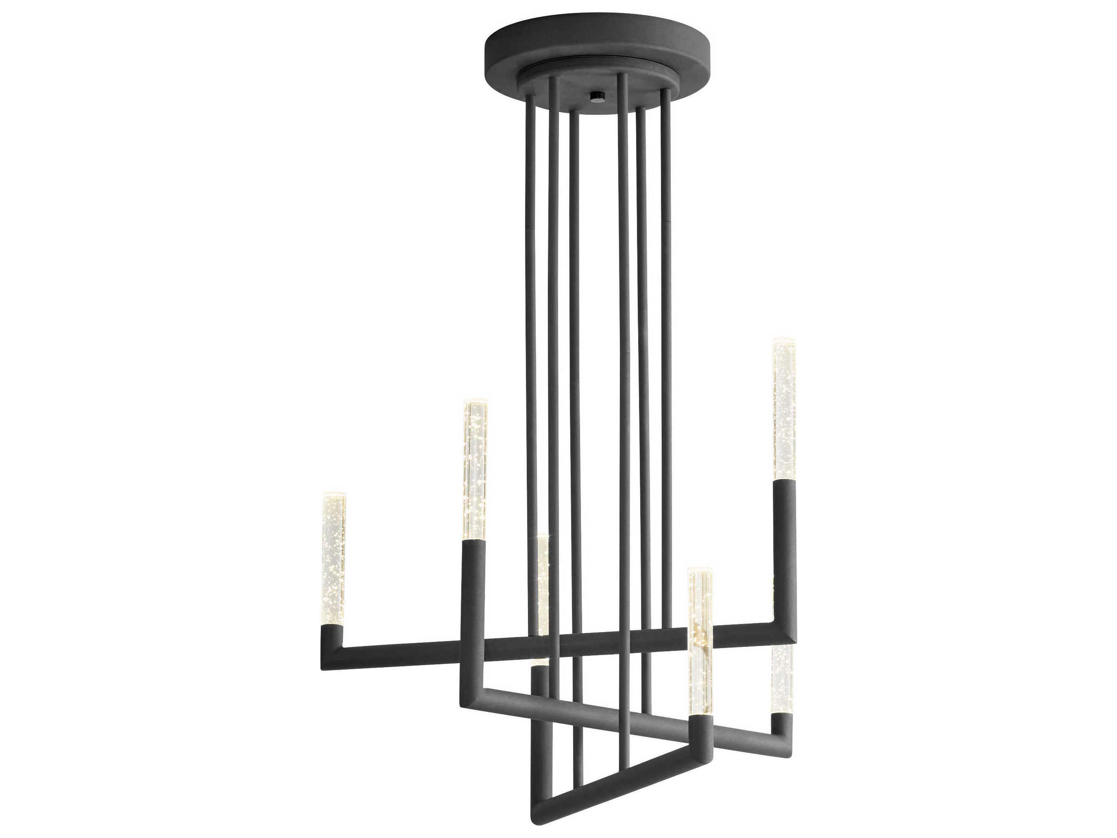 Oxygen by Quorum Lustre 6-Light Black Linear Tiered Chandelier