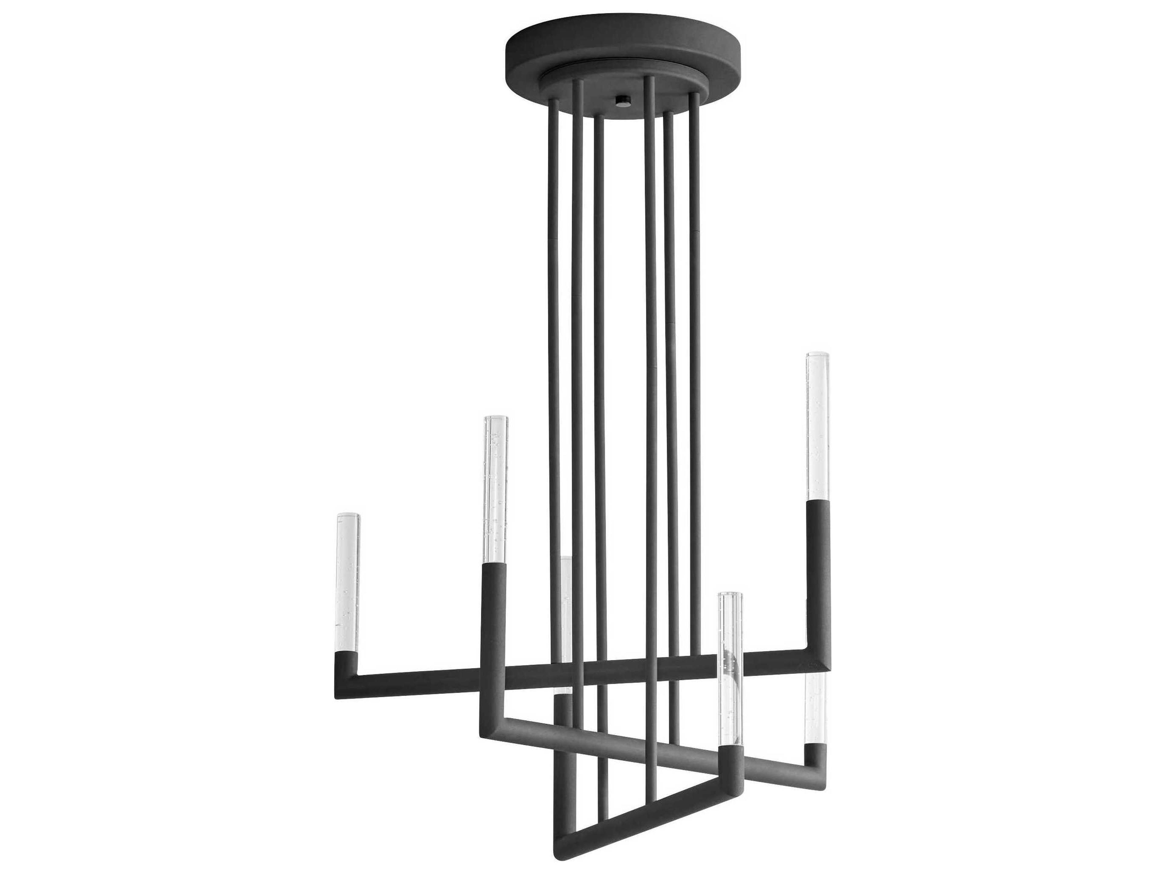 Oxygen by Quorum Lustre 6-Light Black Linear Tiered Chandelier