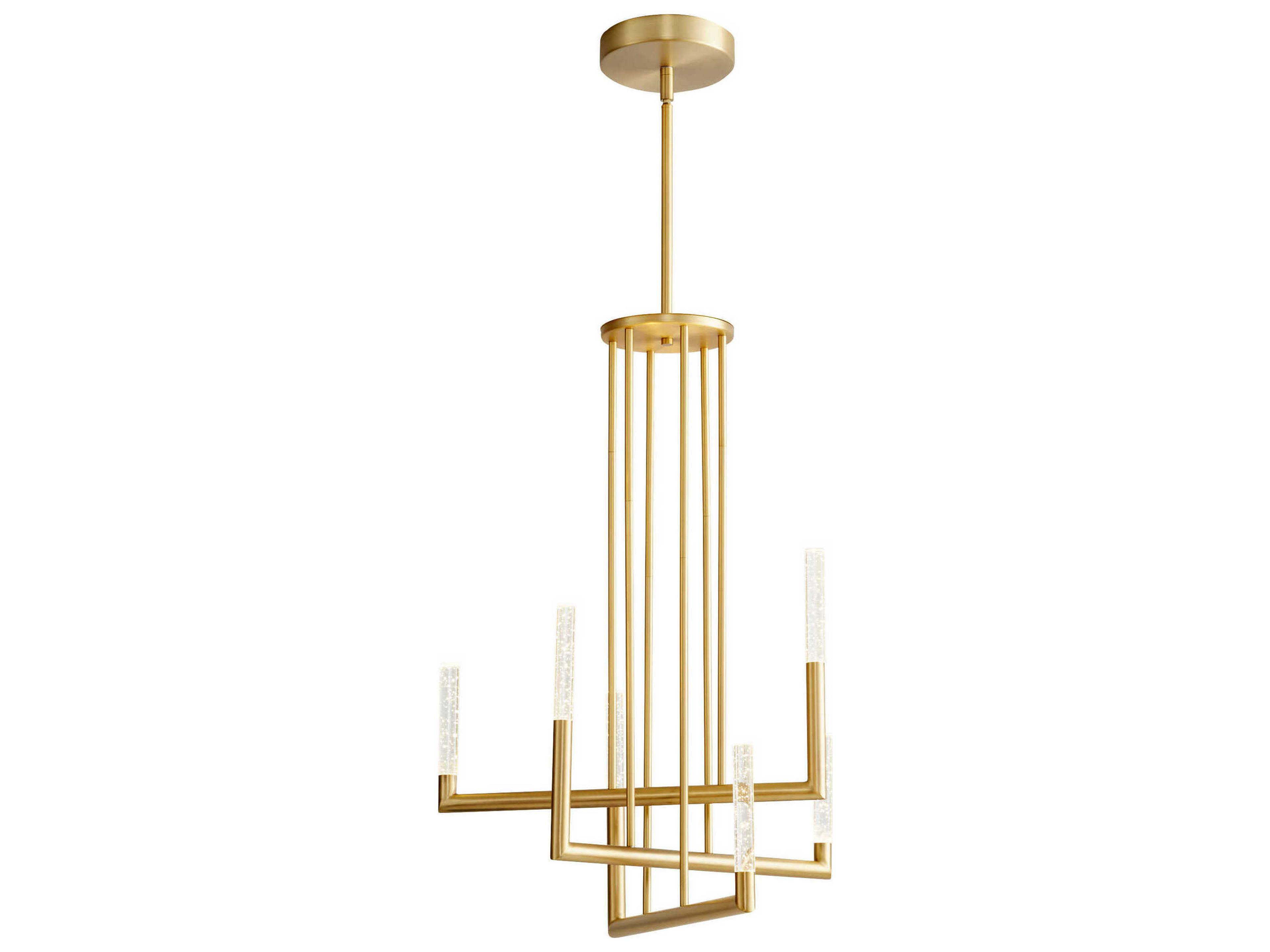 Oxygen by Quorum Lustre 6-Light Aged Brass Tiered Chandelier