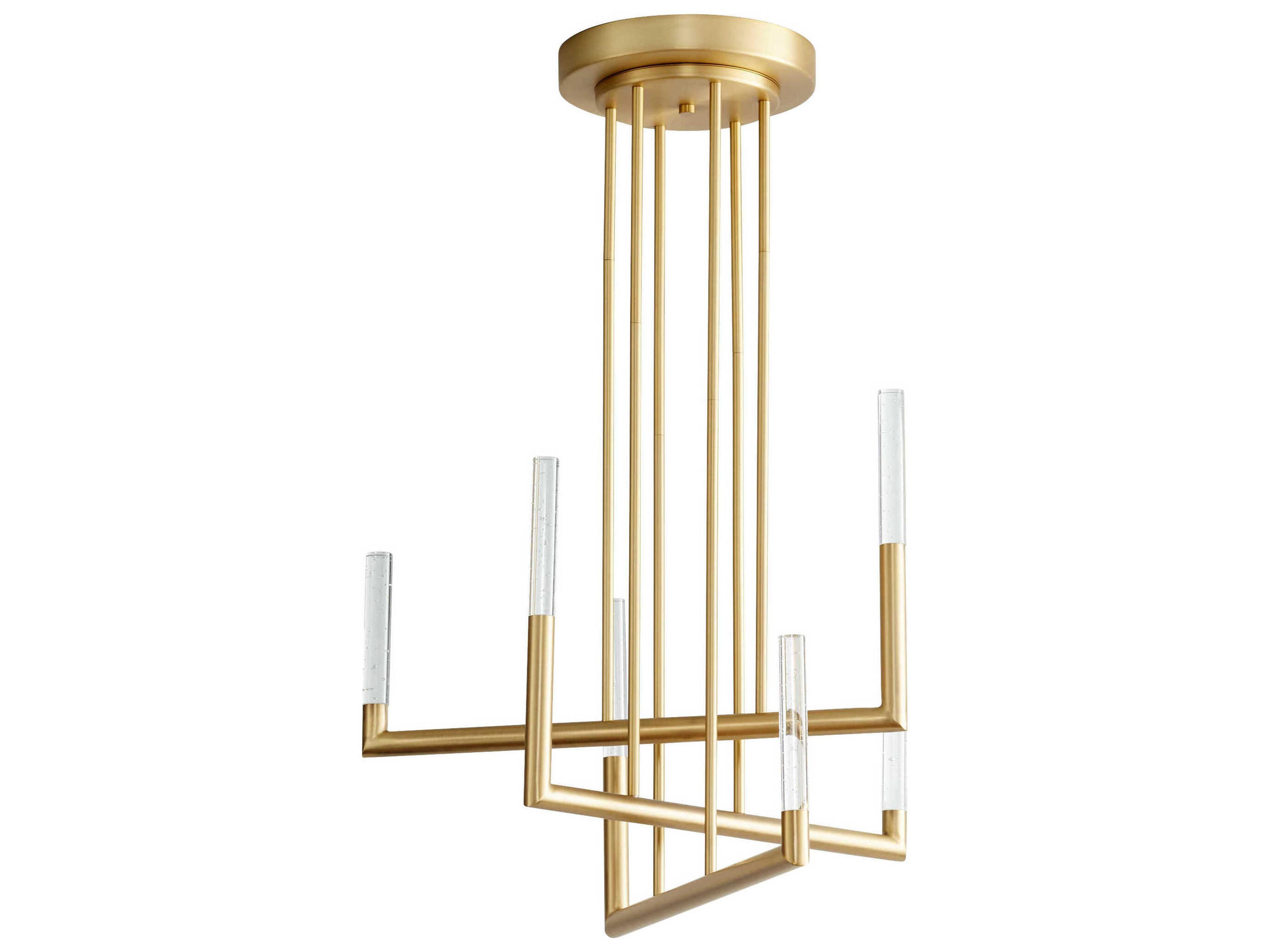 Oxygen by Quorum Lustre 6-Light Aged Brass Tiered Chandelier