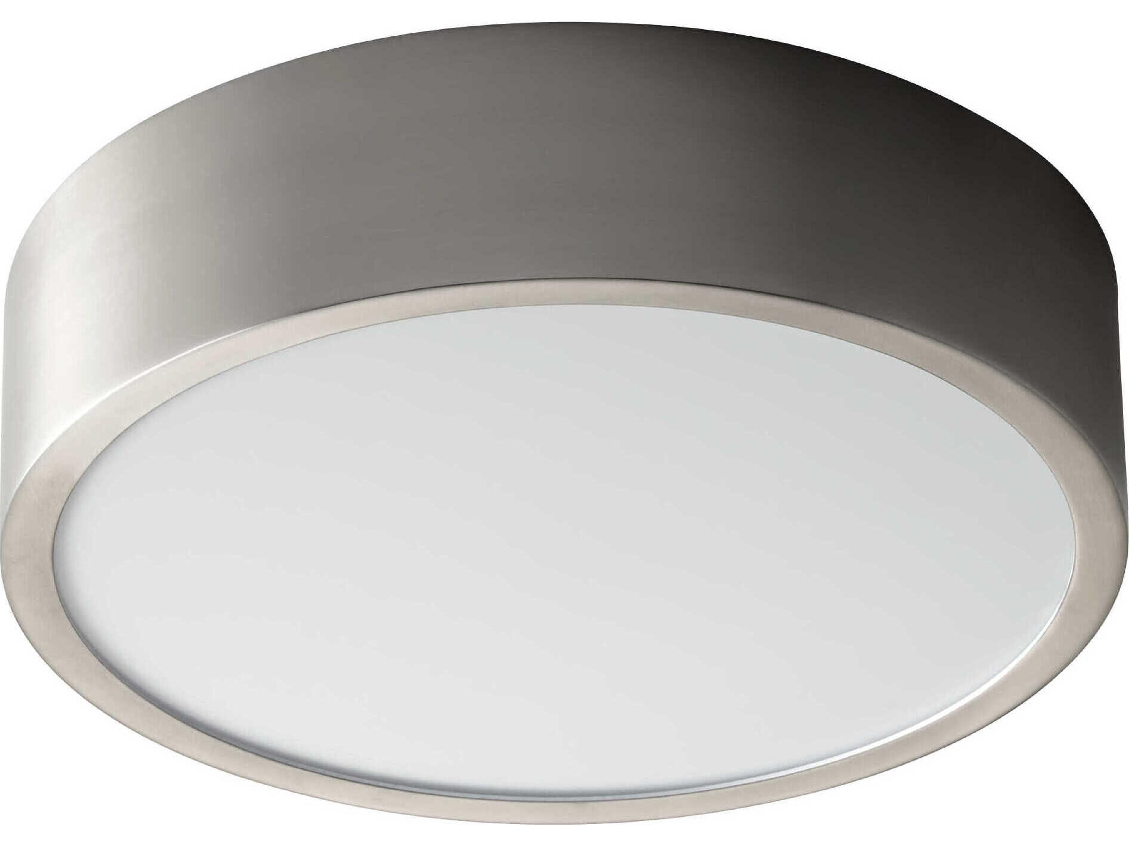 Peepers 1-Light Satin Nickel Round Flush Mount