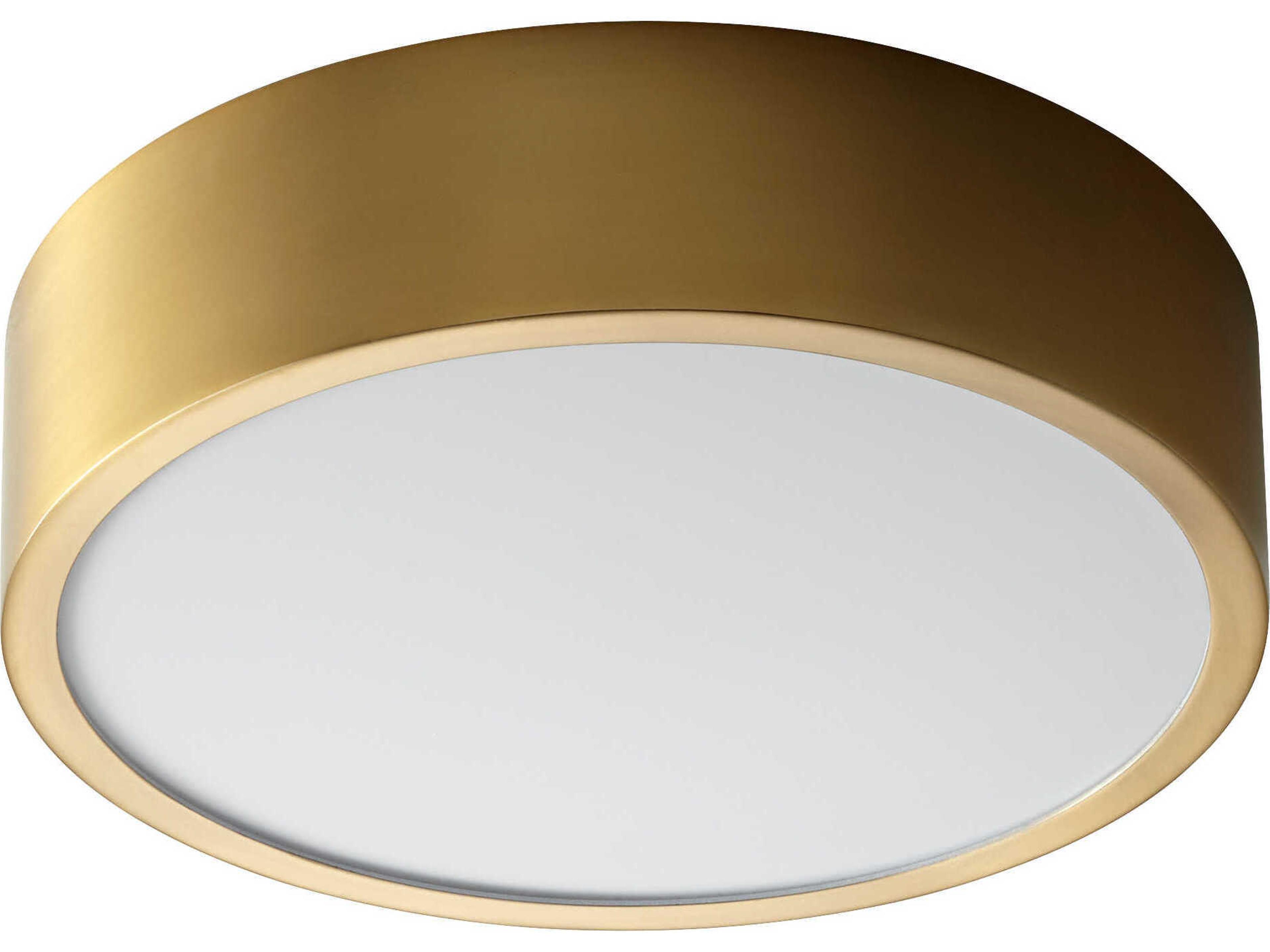 Oxygen by Quorum Peepers 1-Light Aged Brass Round Flush Mount