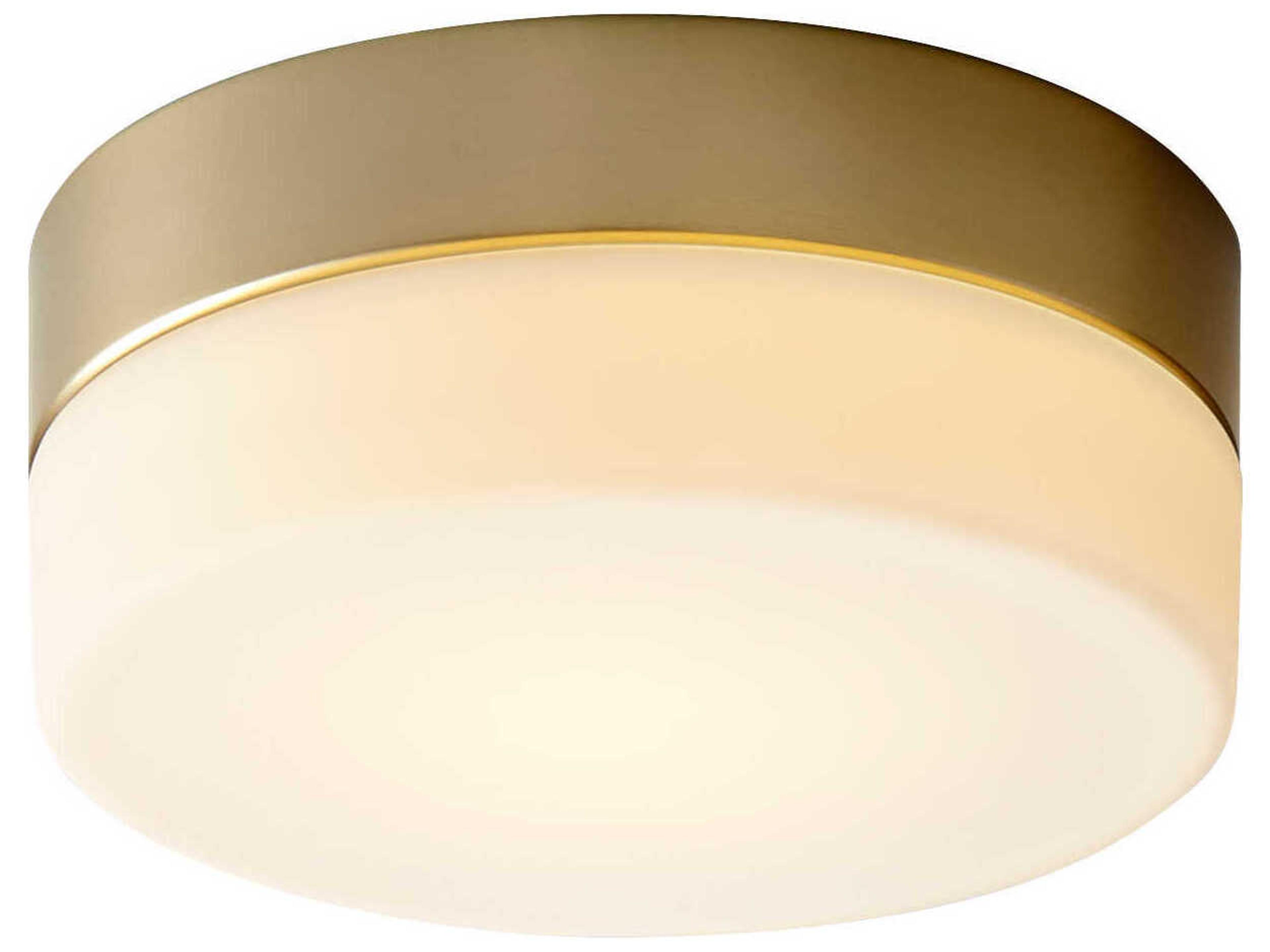 Oxygen by Quorum Zuri 1-Light Aged Brass Round Flush Mount