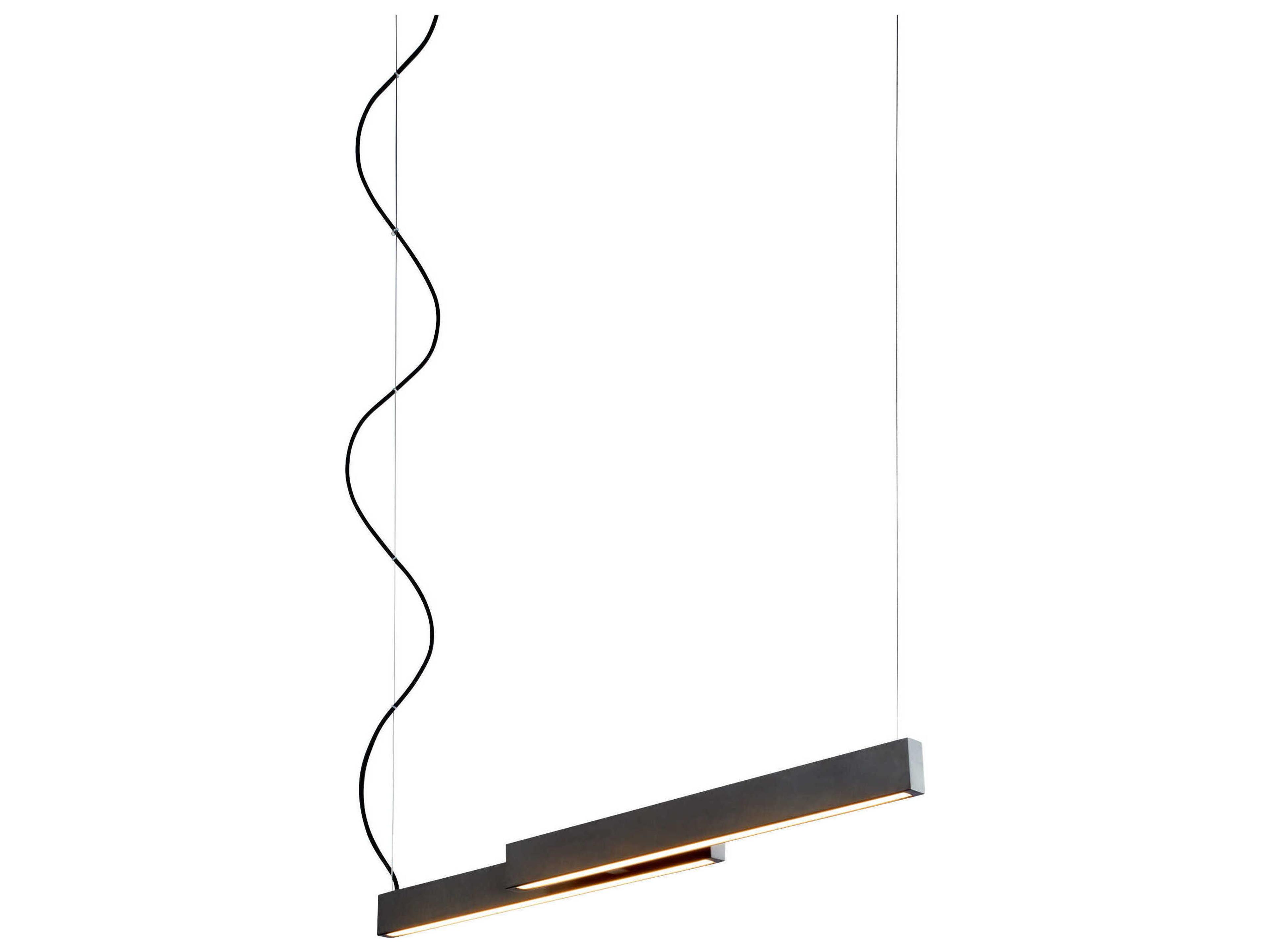 Oxygen by Quorum Klone 2-Light Black Linear Island Pendant