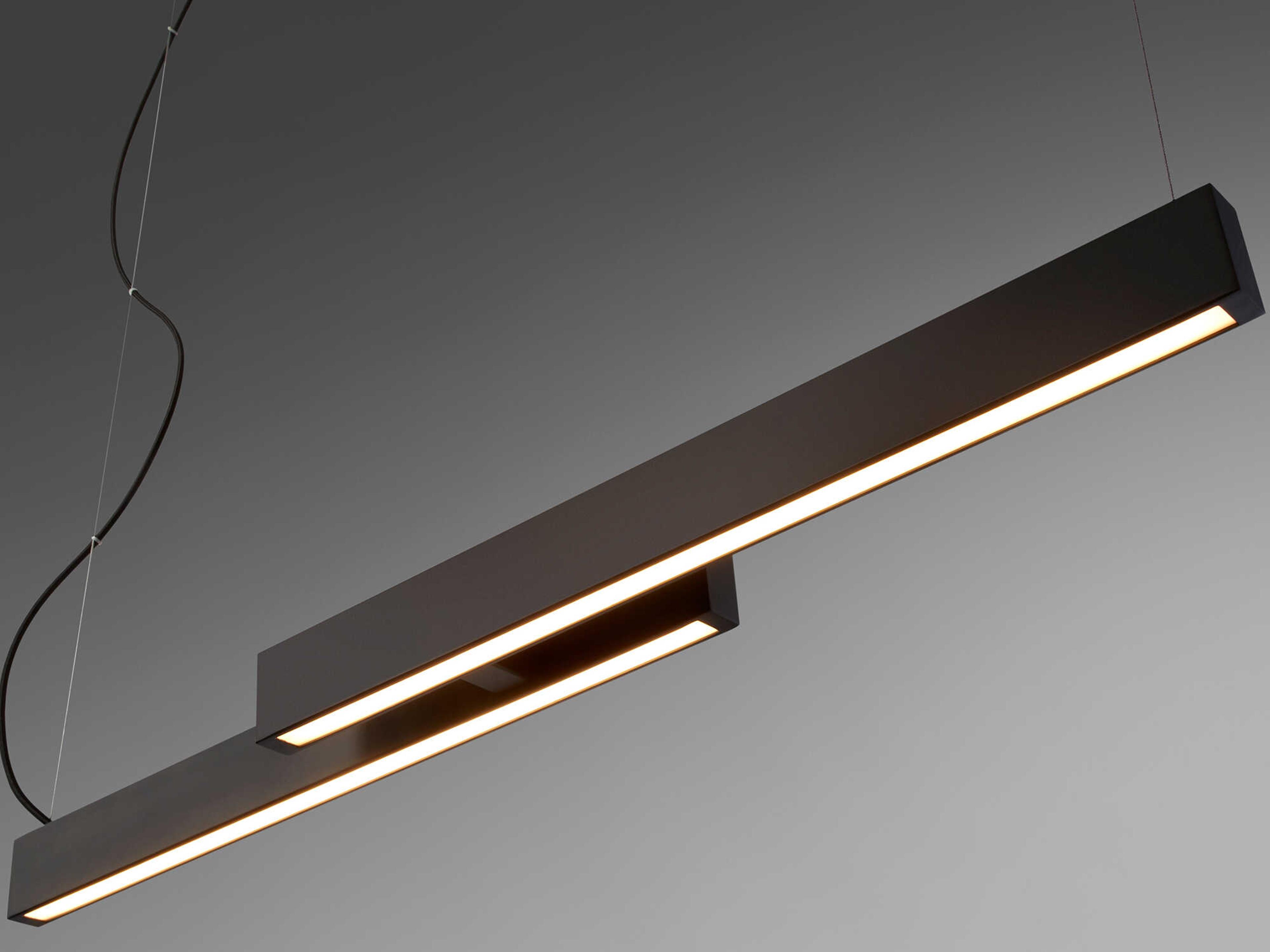 Oxygen by Quorum Klone 2-Light Black Linear Island Pendant