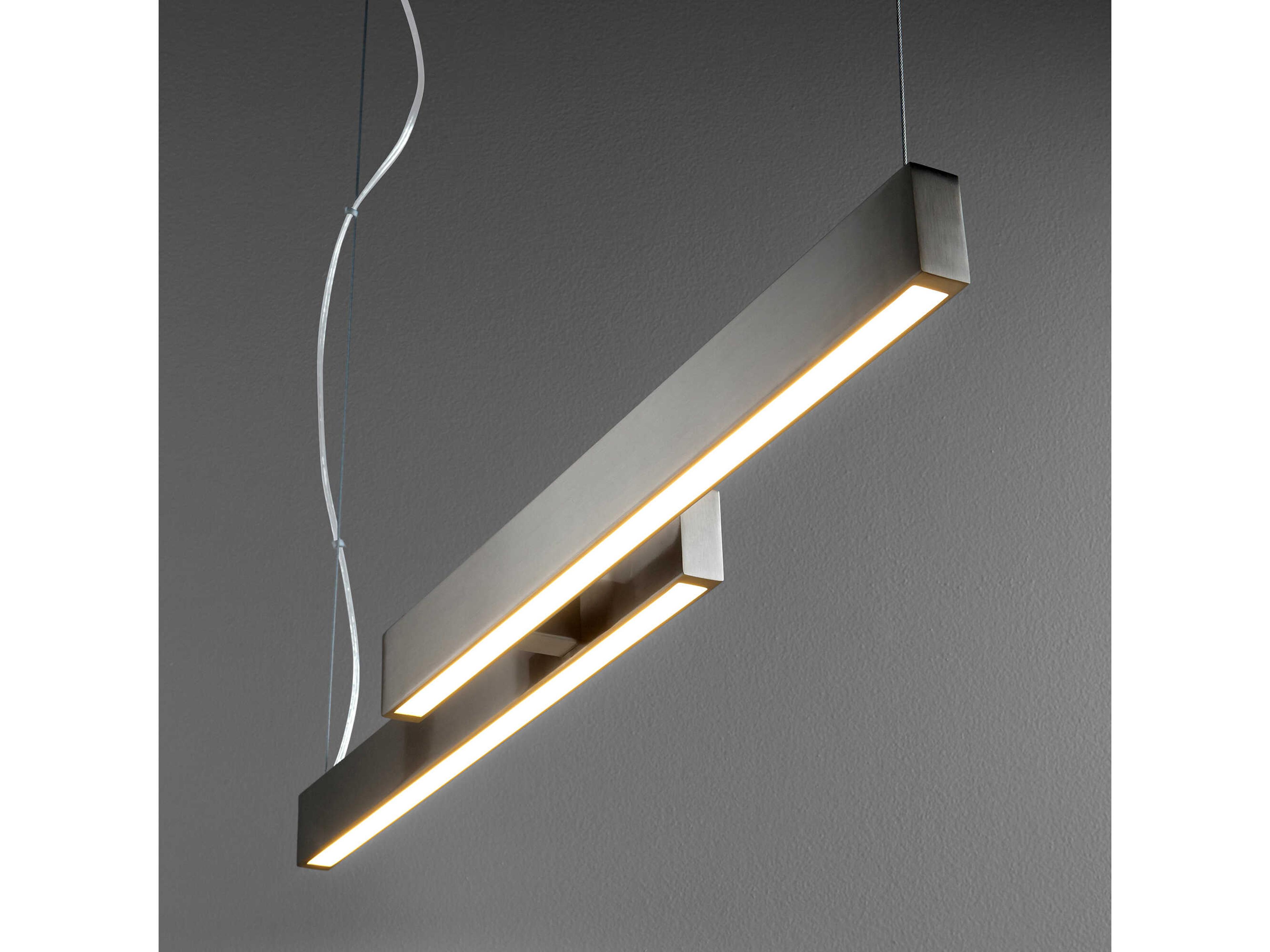 Oxygen by Quorum Klone 2-Light Satin Nickel Linear Island Pendant