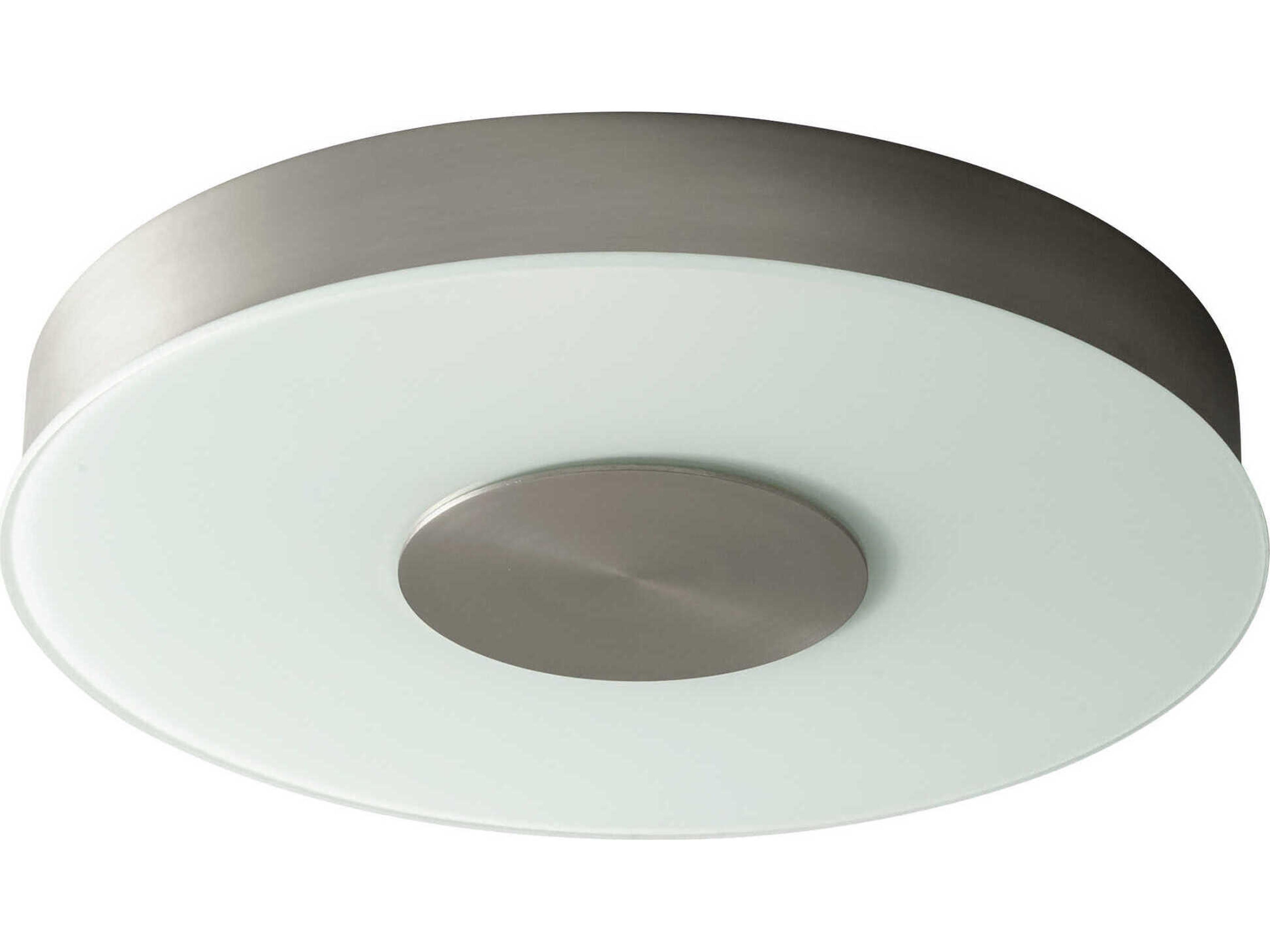 Dione 1-Light Satin Nickel Round Flush Mount