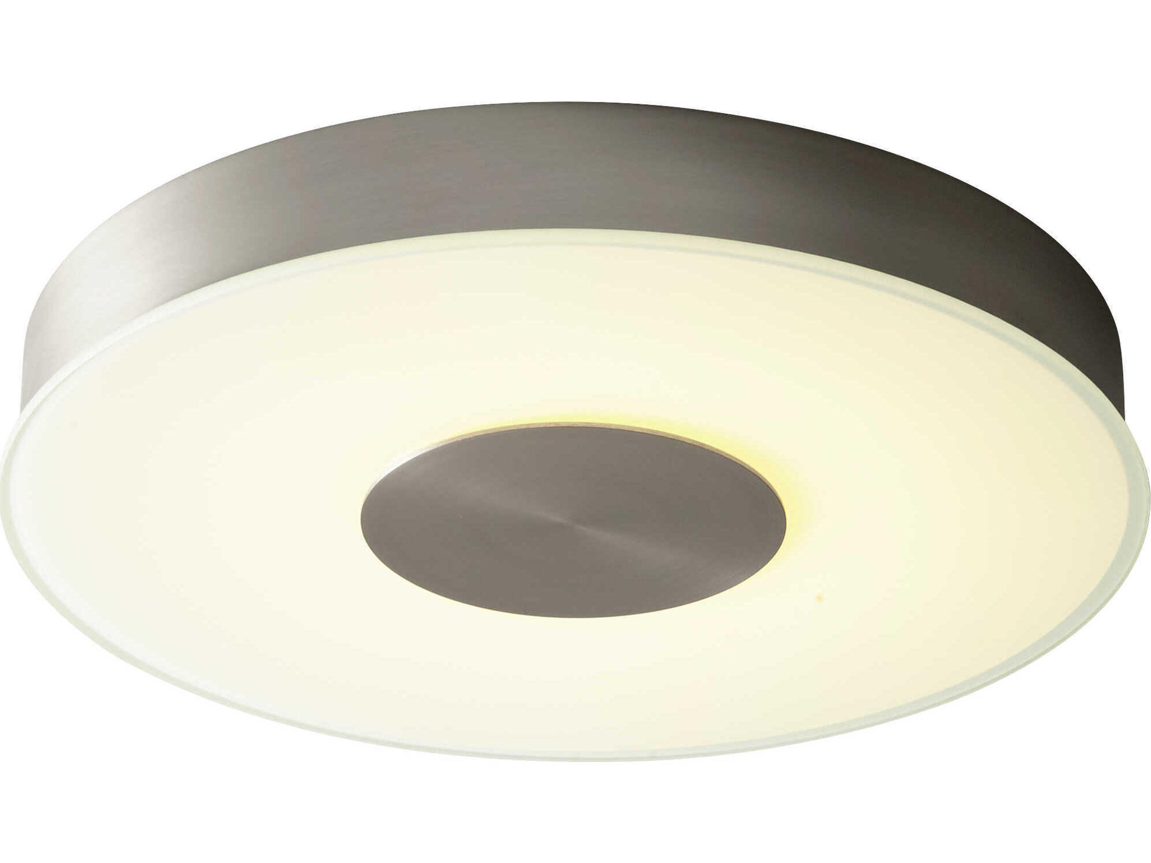 Oxygen by Quorum Dione 1-Light Satin Nickel Round Flush Mount