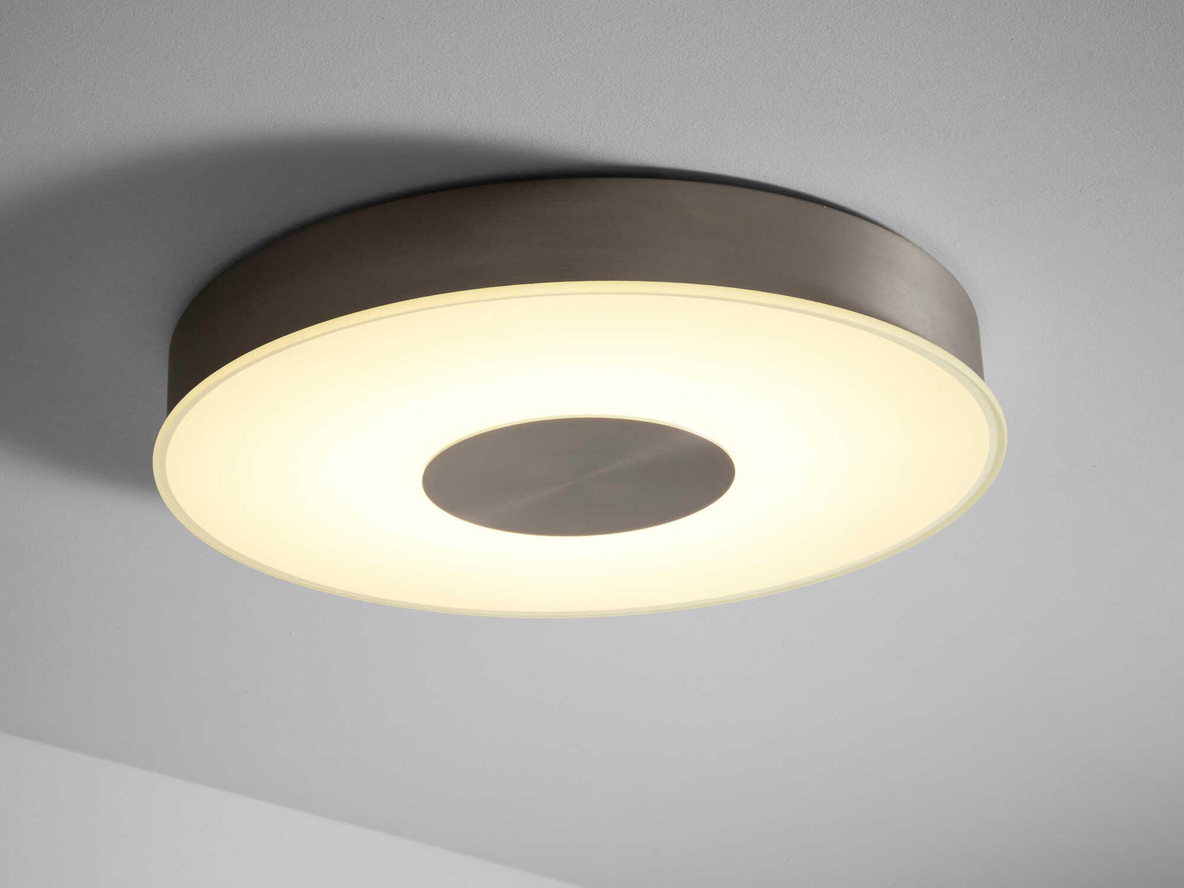 Oxygen by Quorum Dione 1-Light Satin Nickel Round Flush Mount