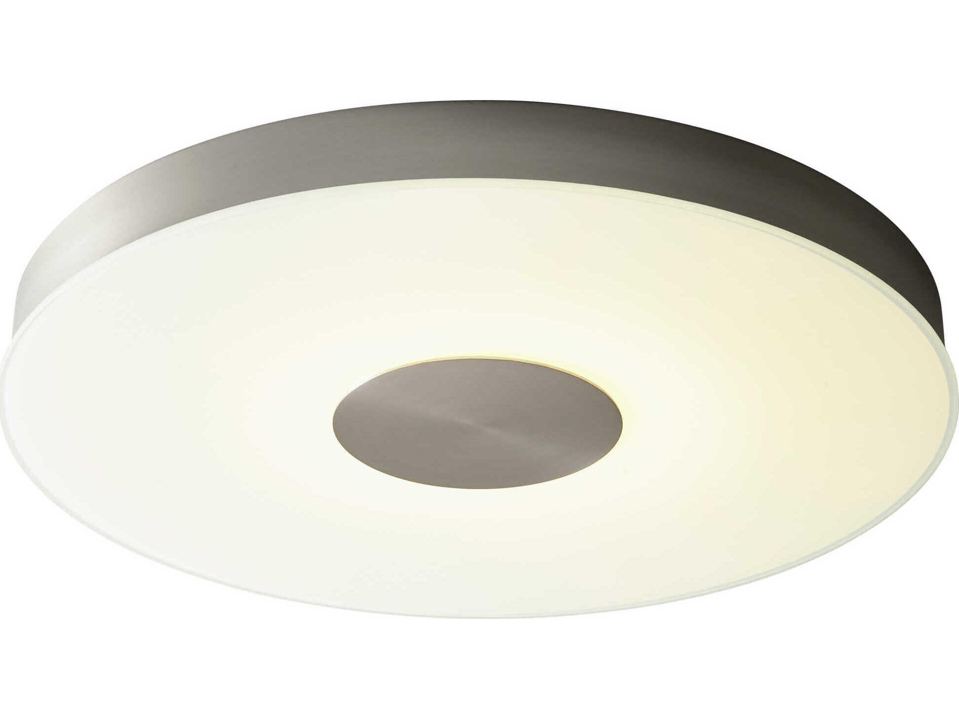 Oxygen by Quorum Dione 1-Light Satin Nickel Round Flush Mount