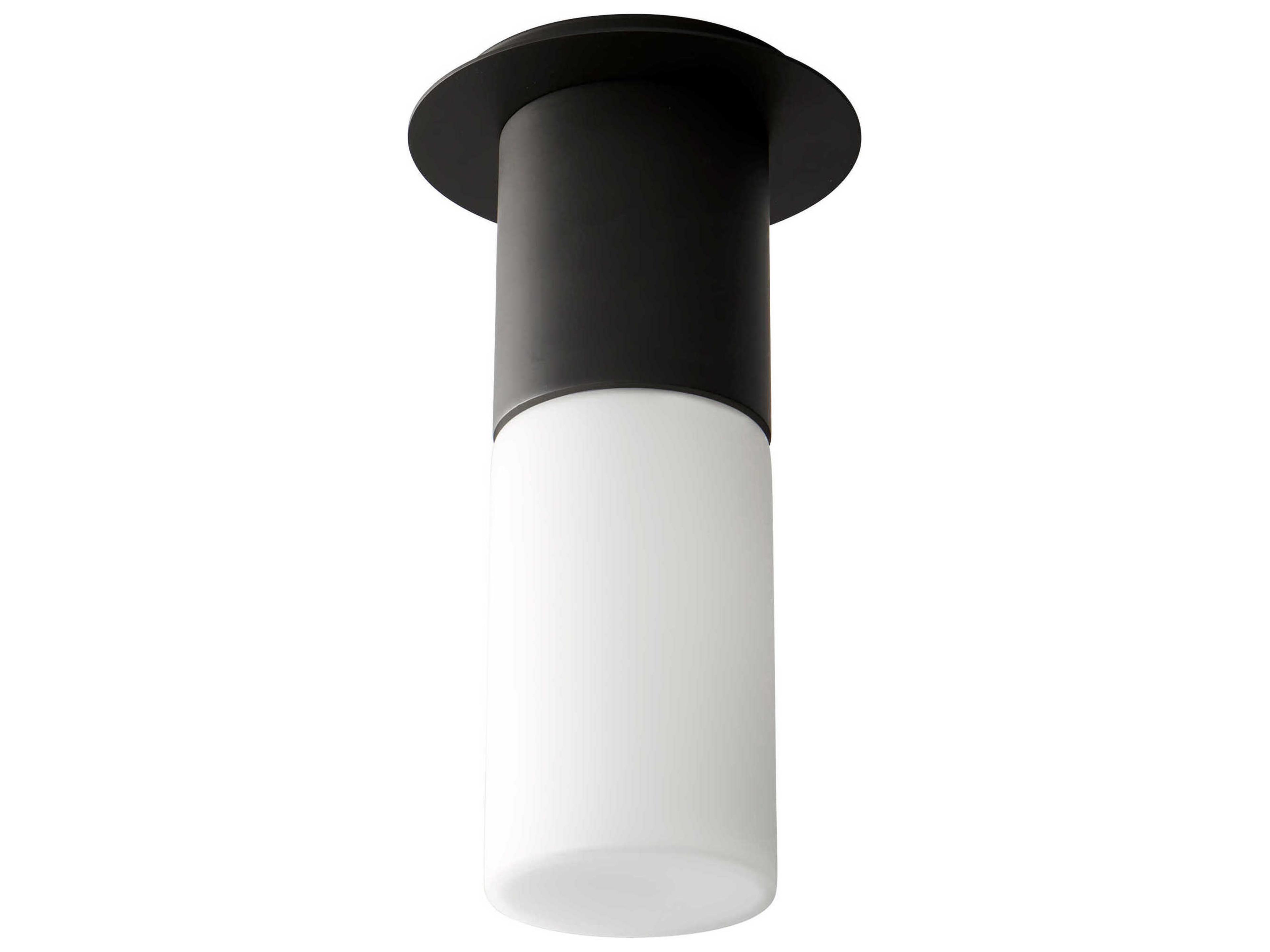 Pilar 1-Light Black Cylinder Flush Mount