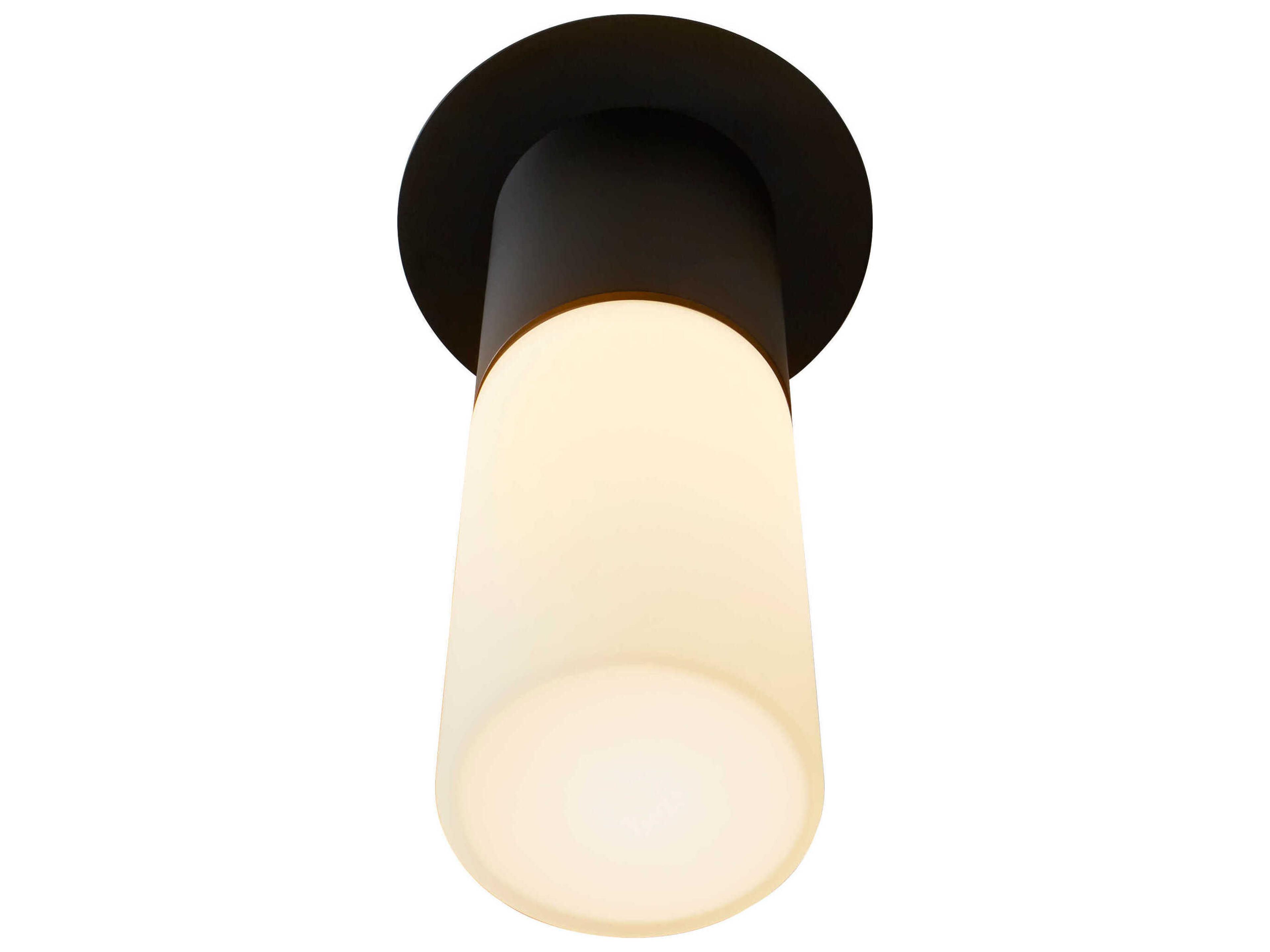 Oxygen by Quorum Pilar 1-Light Black Cylinder Flush Mount