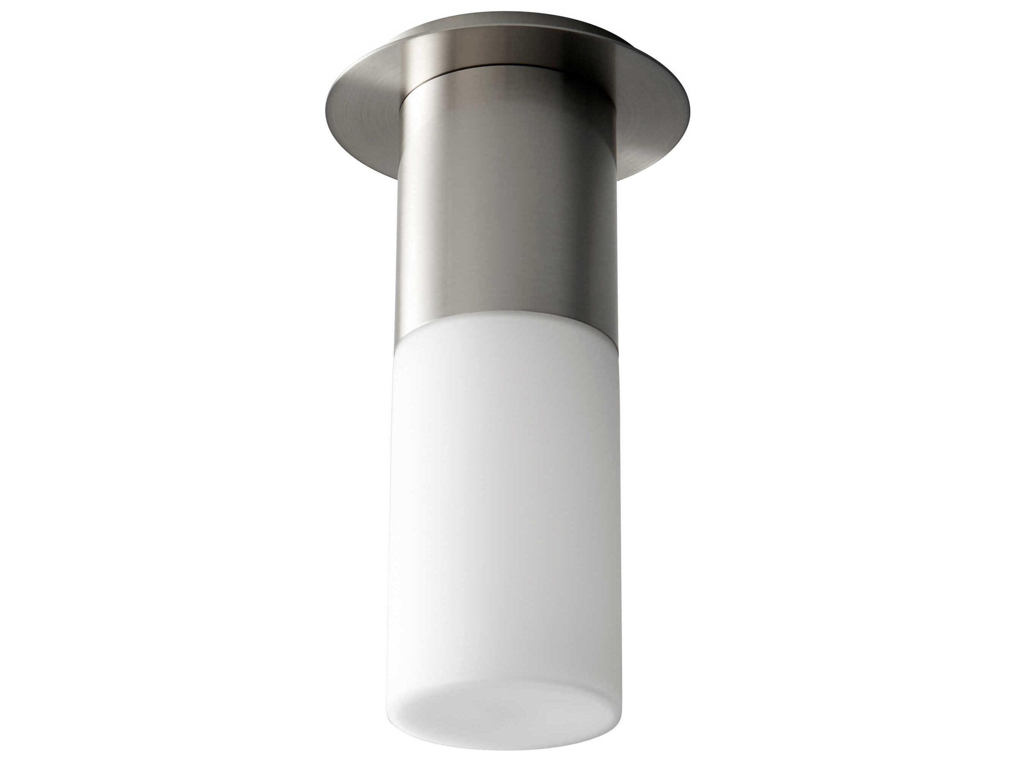 Pilar 1-Light Satin Nickel Cylinder Flush Mount